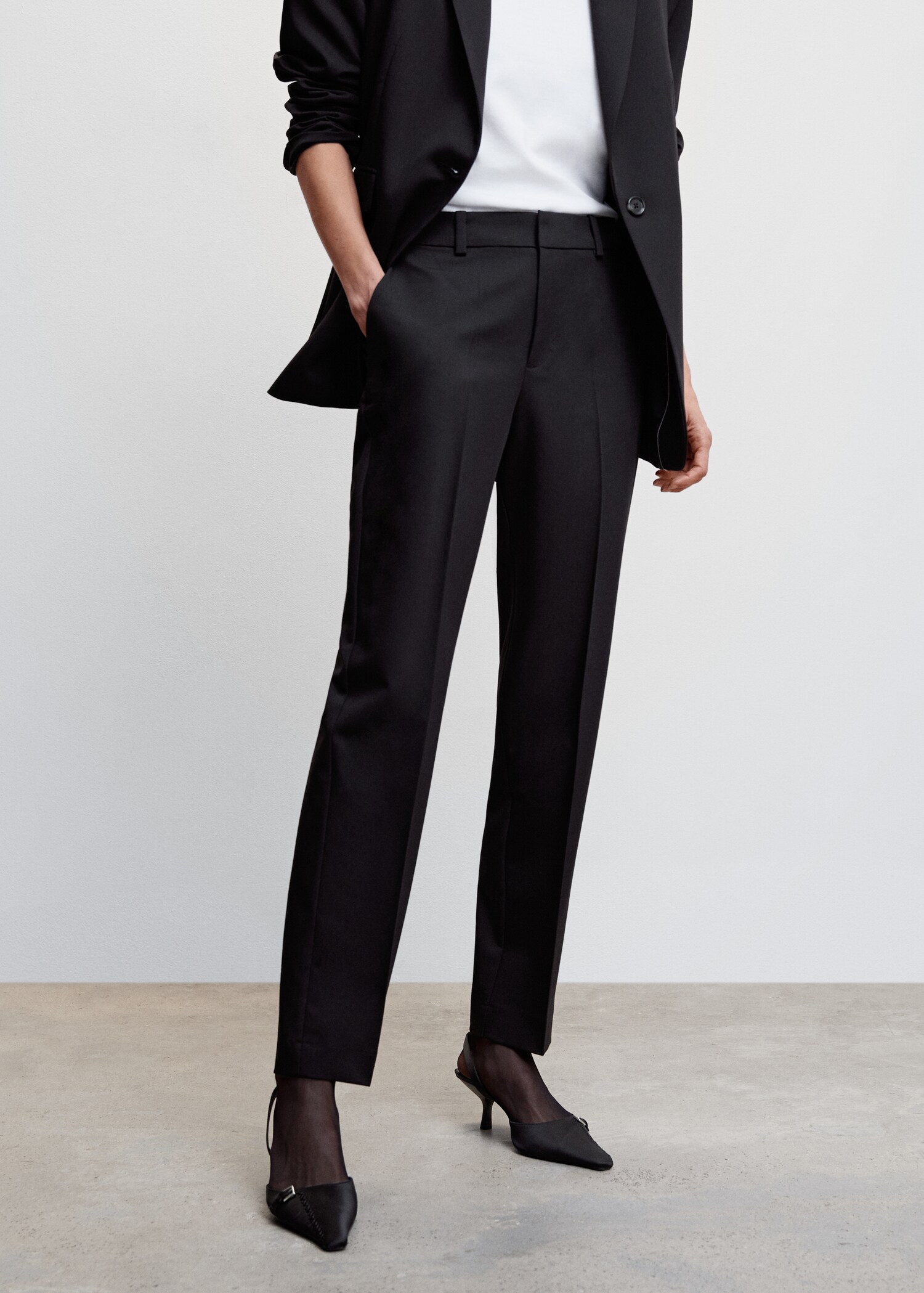 Straight suit trousers - Medium plane