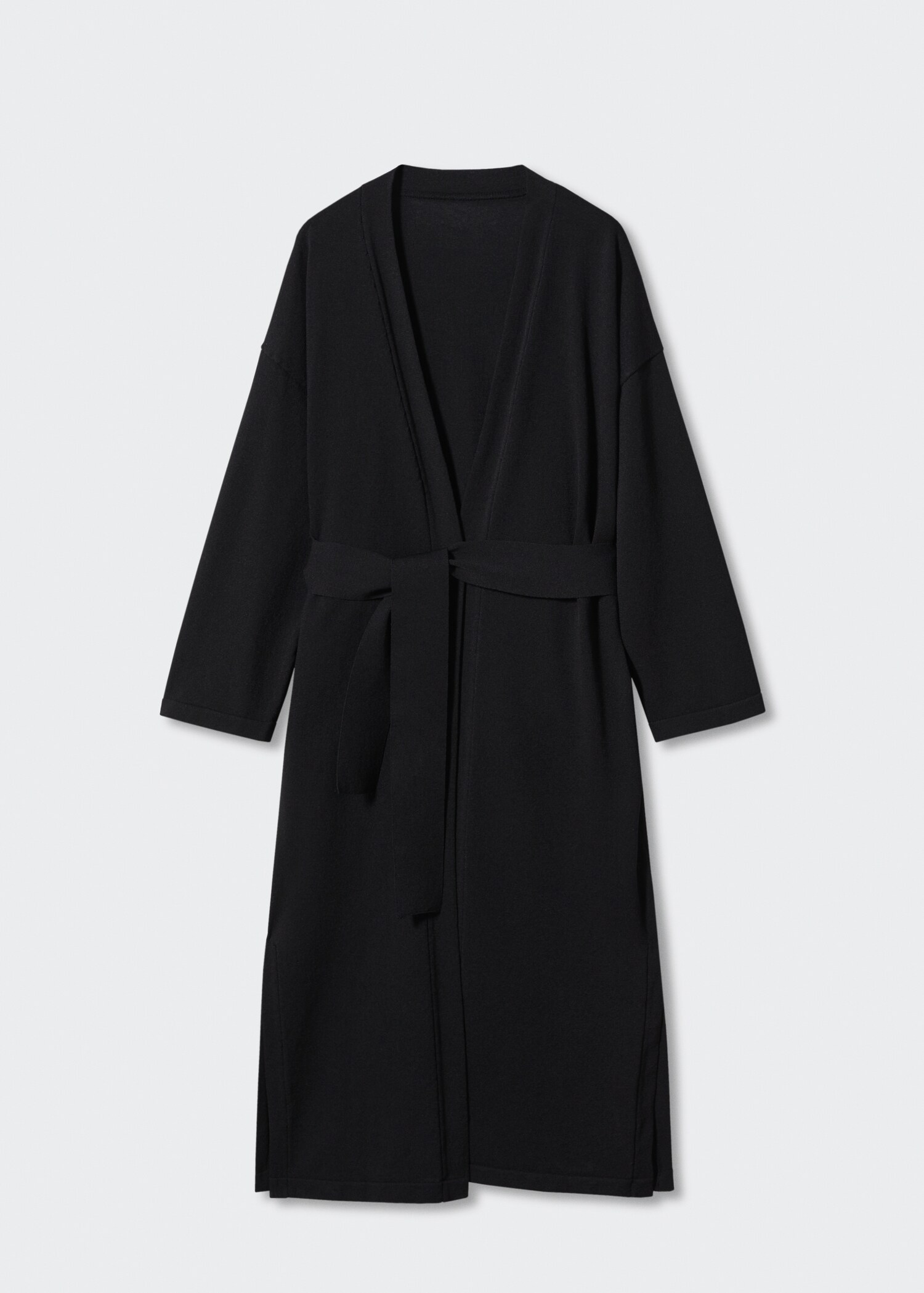 Lang cardigan med bånd - Artikkel uten modell