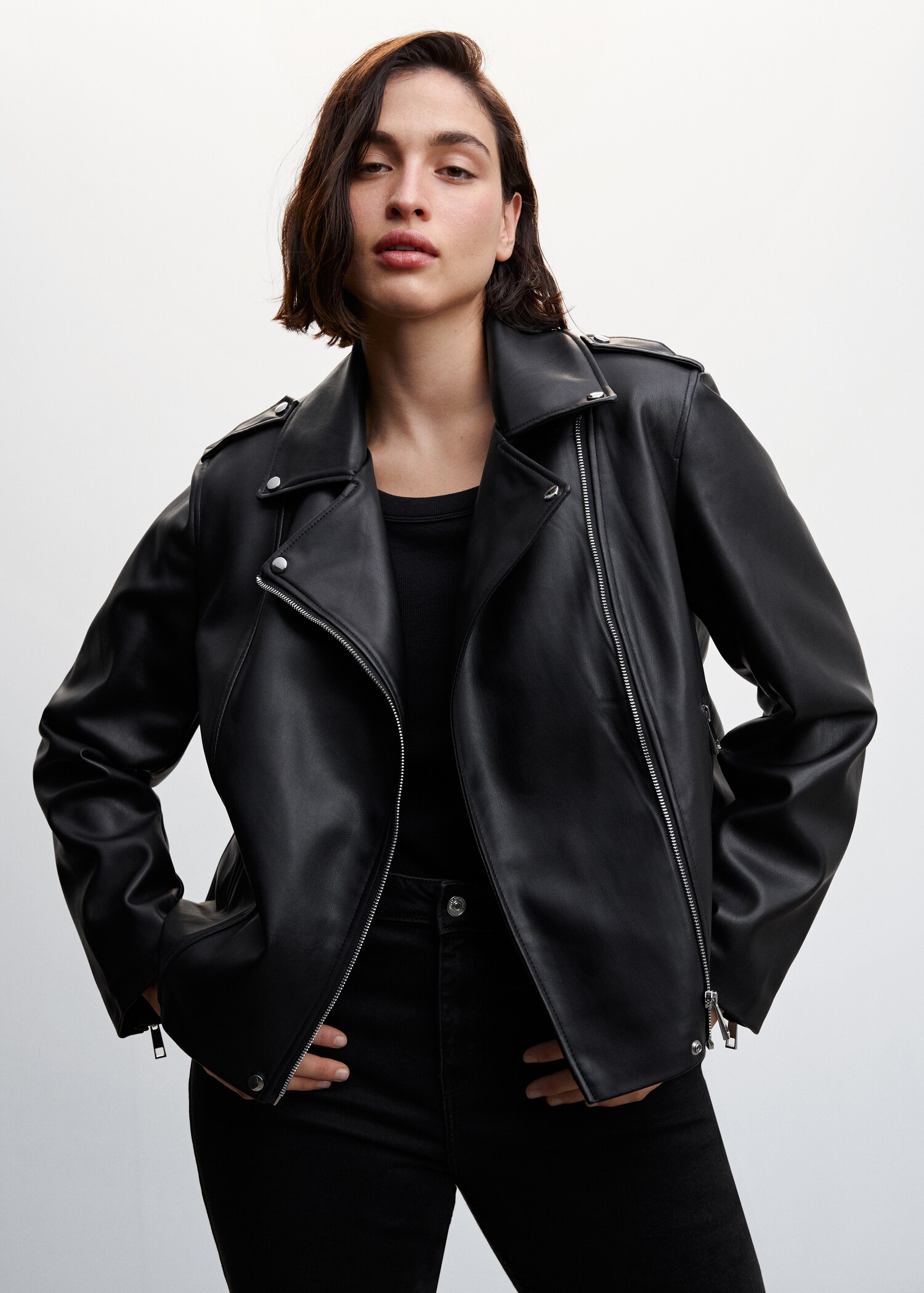 Cazadora biker efecto piel - Detalle del artículo 5