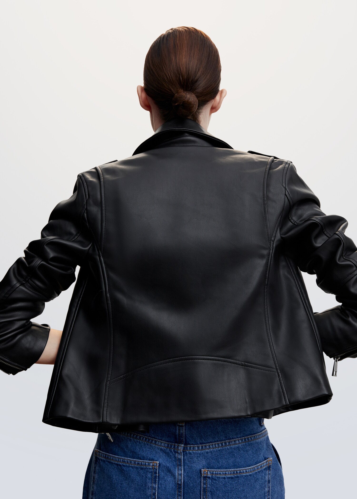 Cazadora biker efecto piel - Reverso del artículo