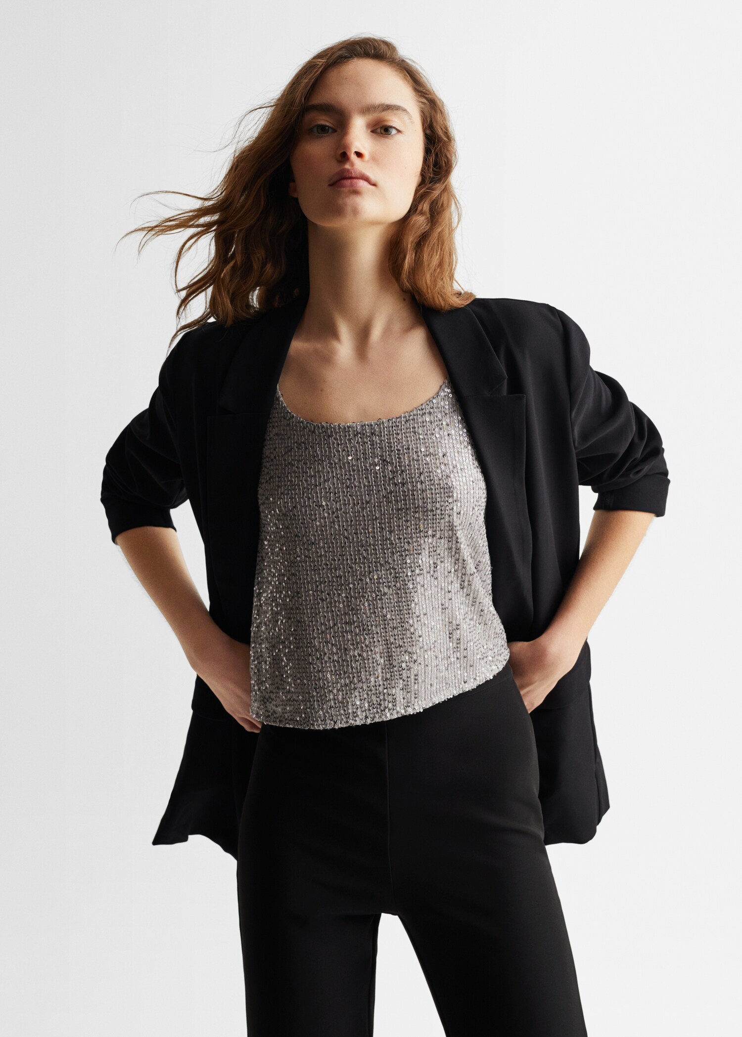 Side slit flowy pants - Details of the article 1