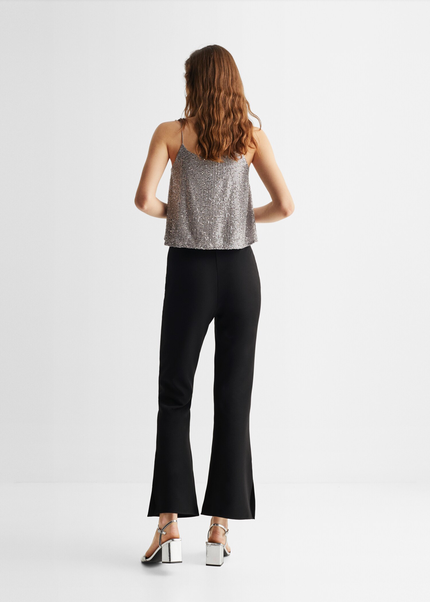 Side slit flowy pants - Reverse of the article