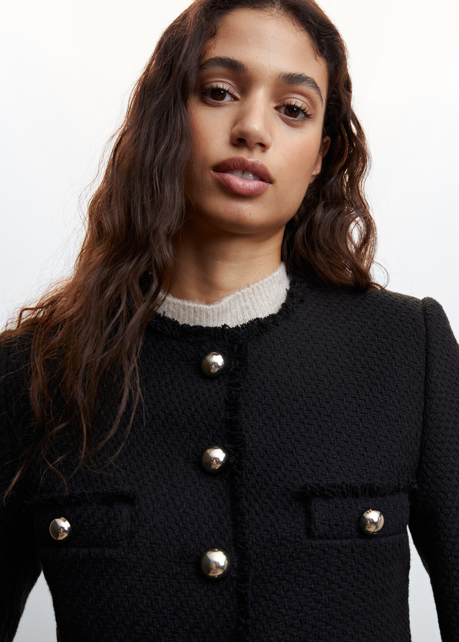 Chaqueta tweed bolsillos - Detalle del artículo 6
