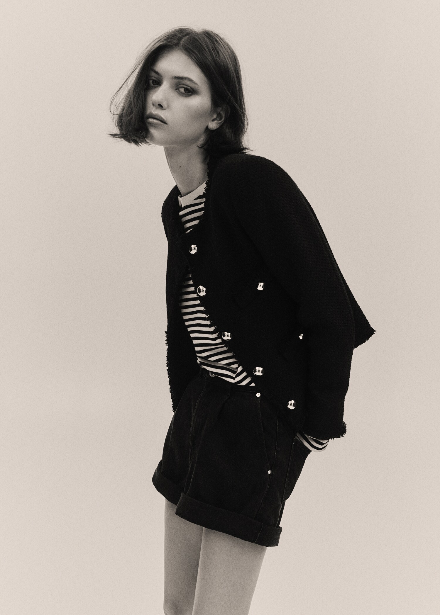 Chaqueta tweed bolsillos - Detalle del artículo 7