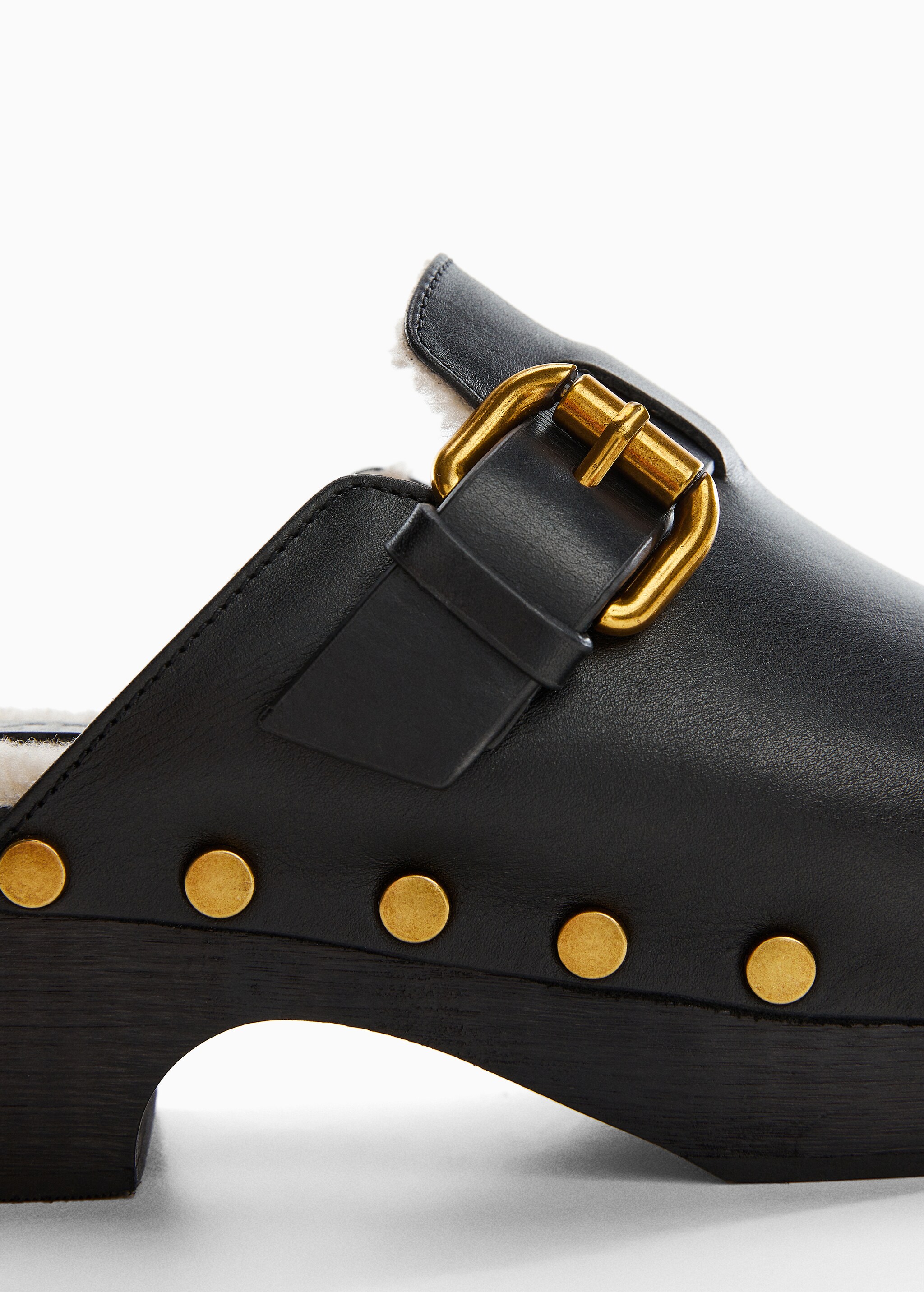 Sheepskin clogs with fur-effect lining - Details of the article 1