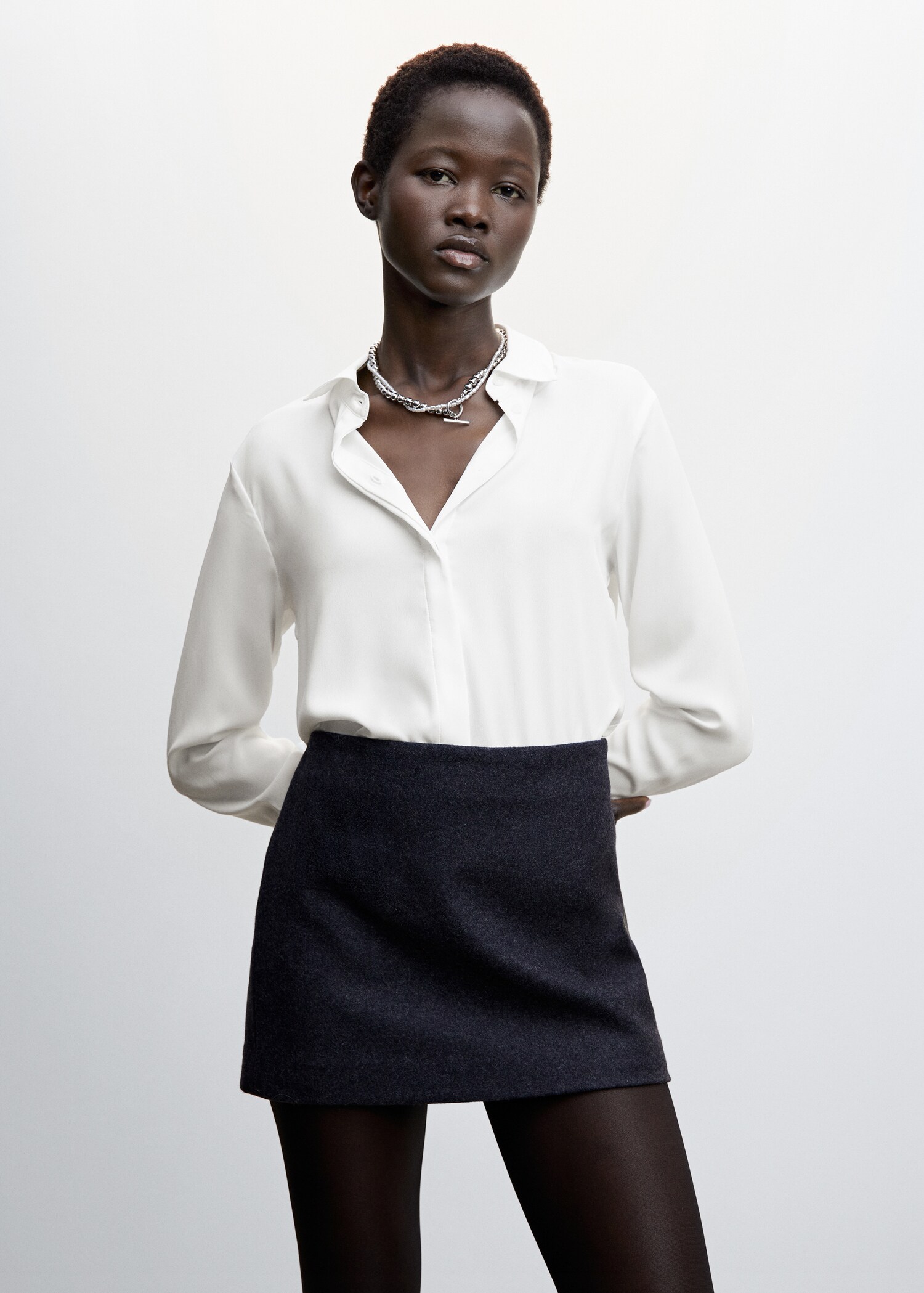 Buttoned flowy shirt - Medium plane