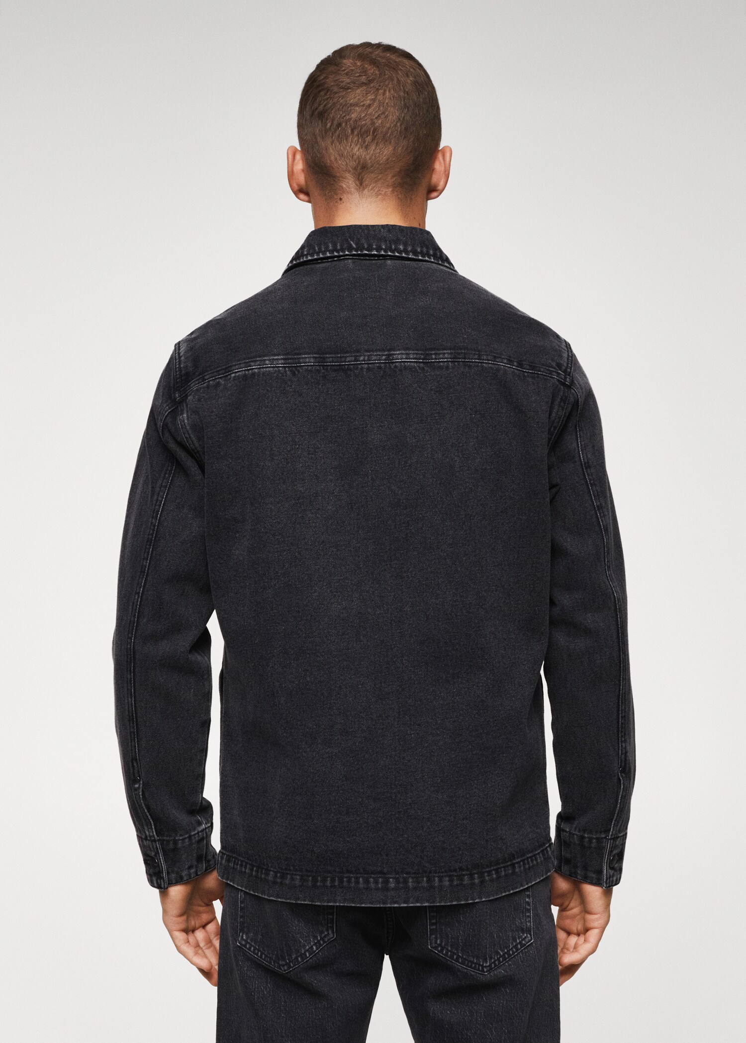 Pocket denim overshirt - Reverse of the article