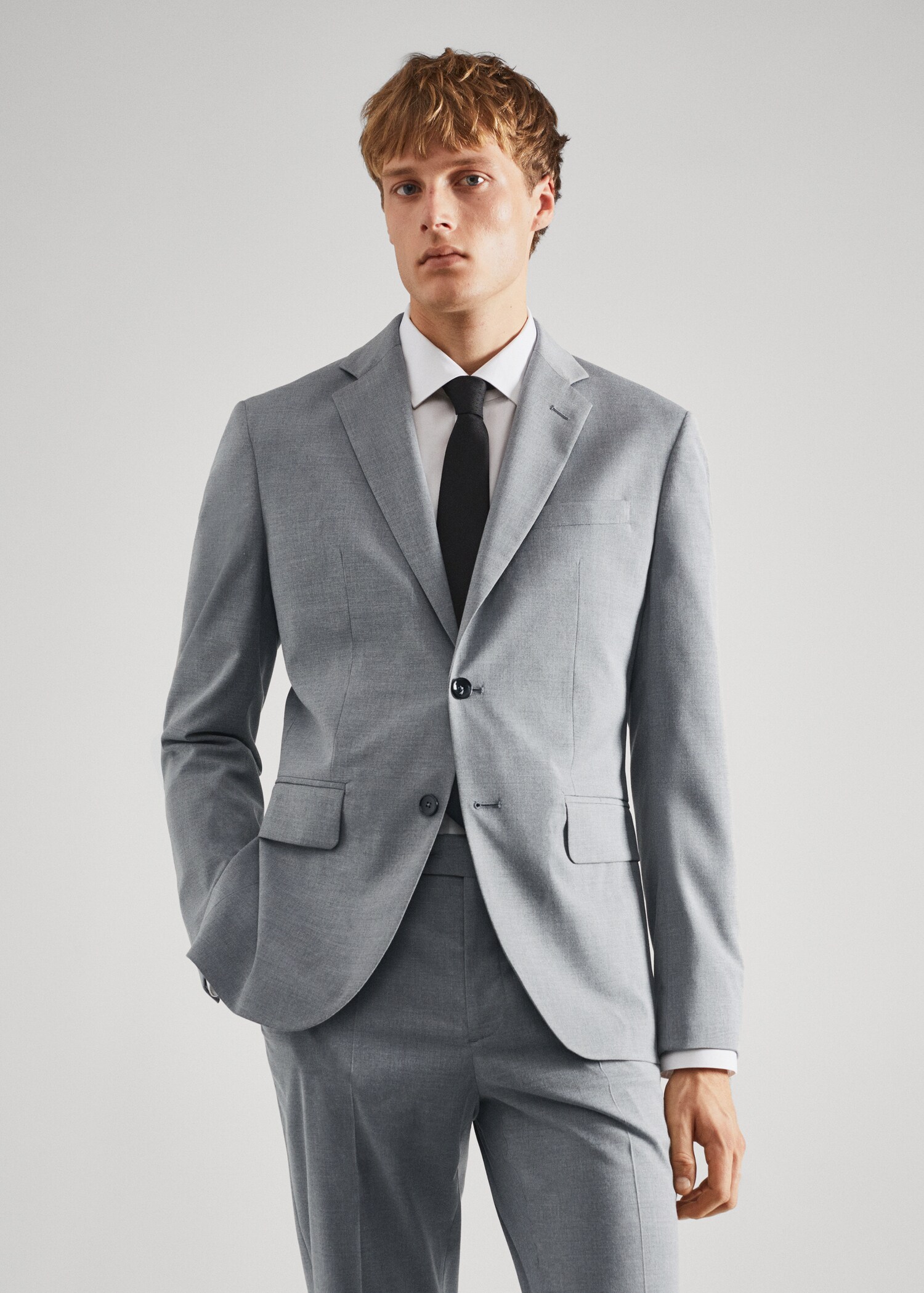 Slim-fit suit blazer - Medium plane