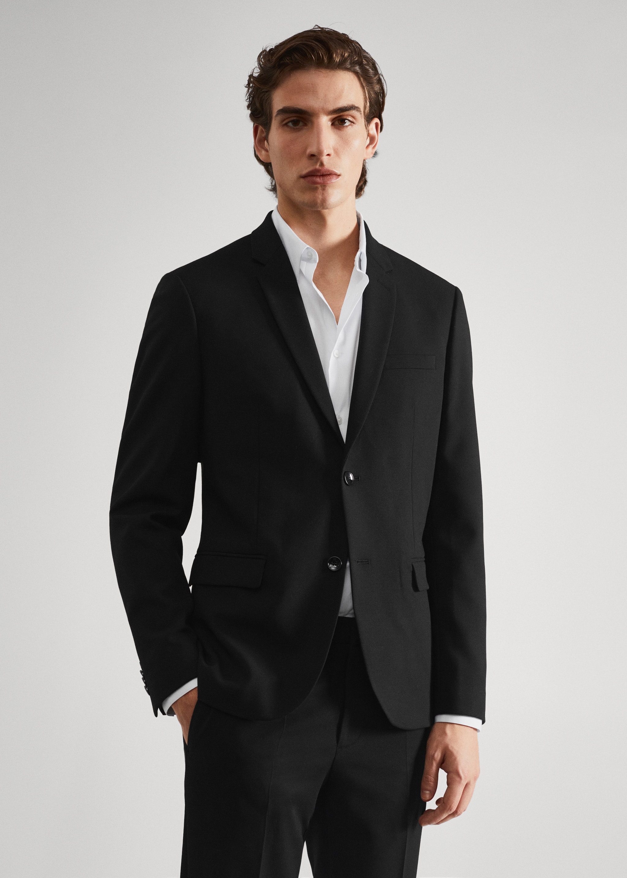 Super slim-fit suit blazer - Medium plane