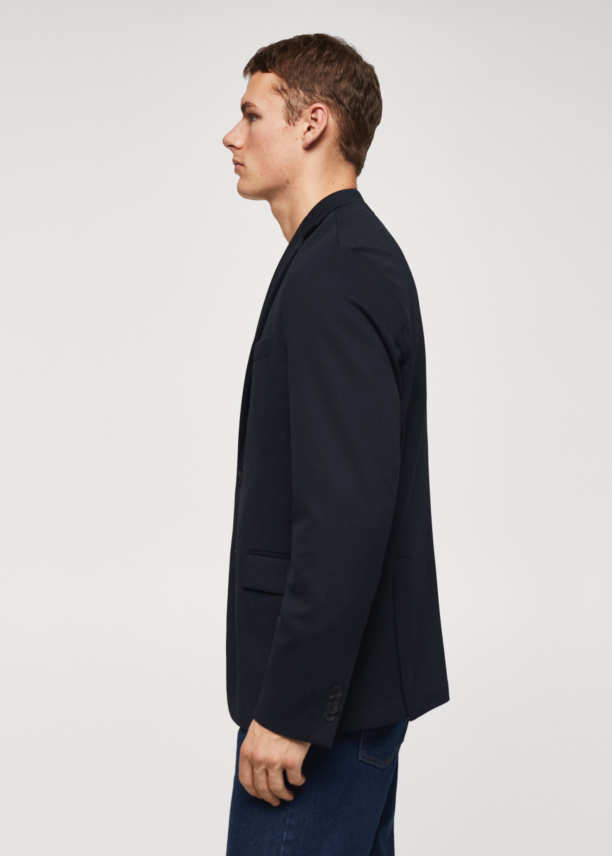 Slim fit microstructure blazer - Details of the article 6