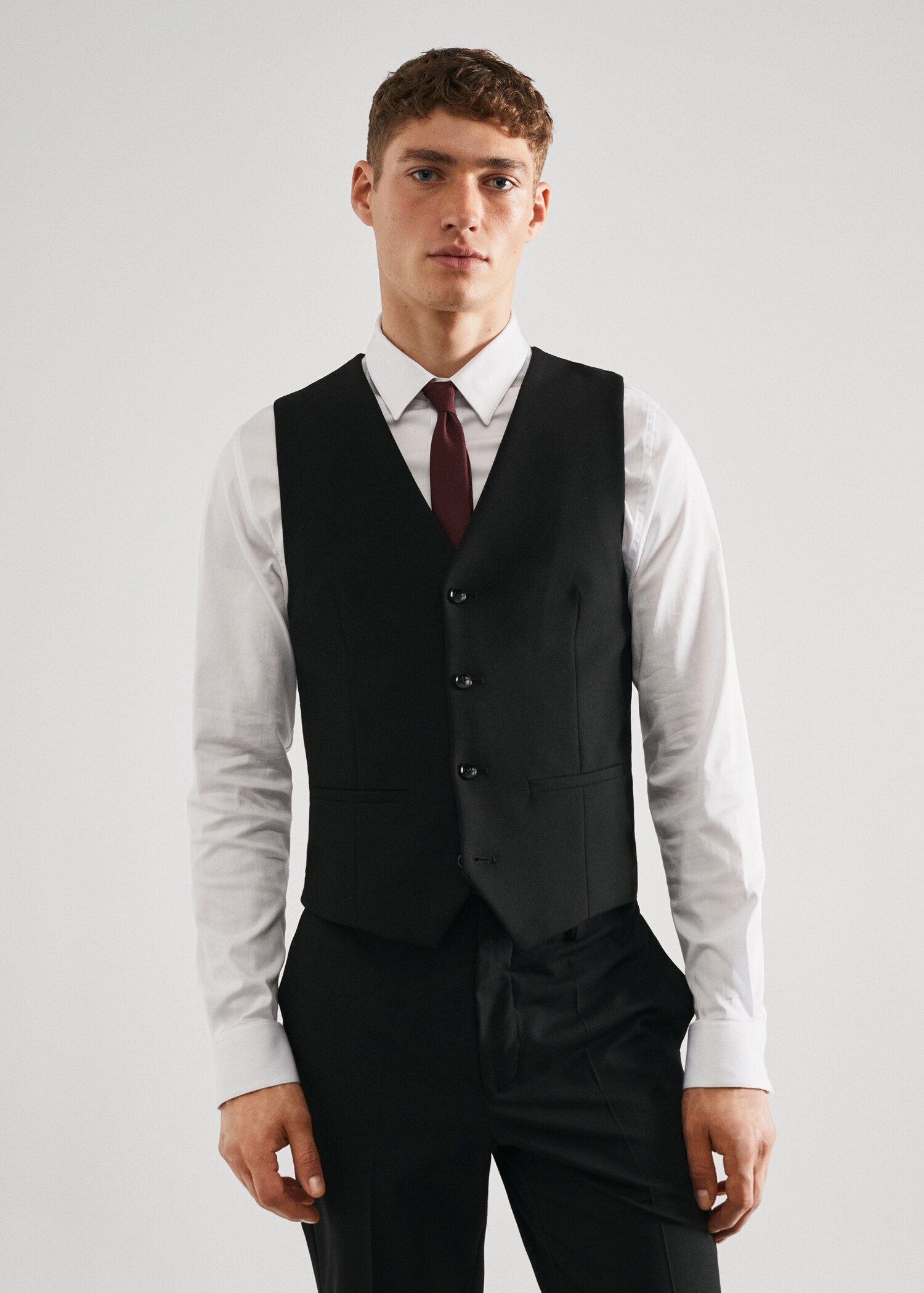 Super slim-fit suit vest - Medium plane