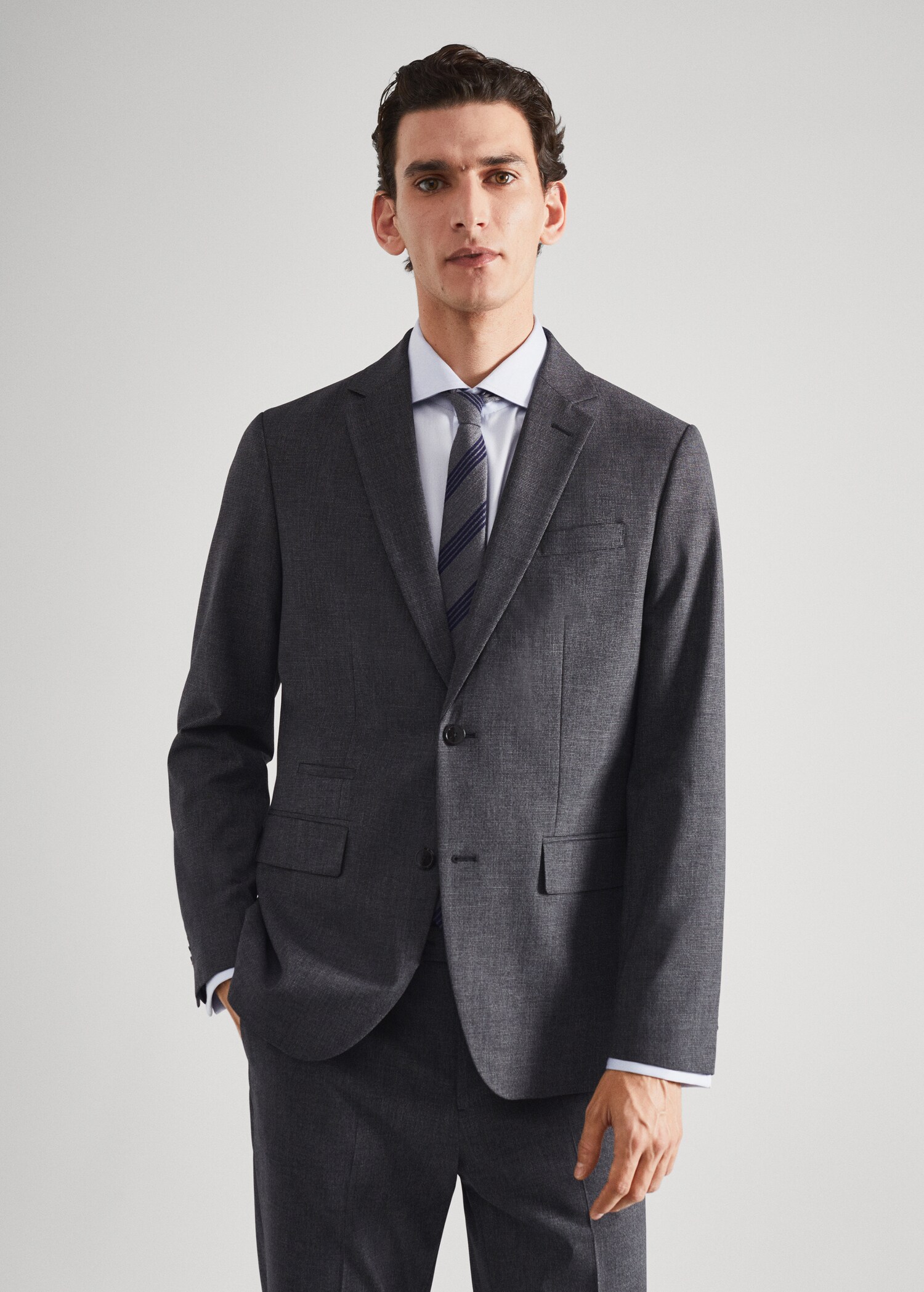 Slim-fit wool suit jacket - Medium plane