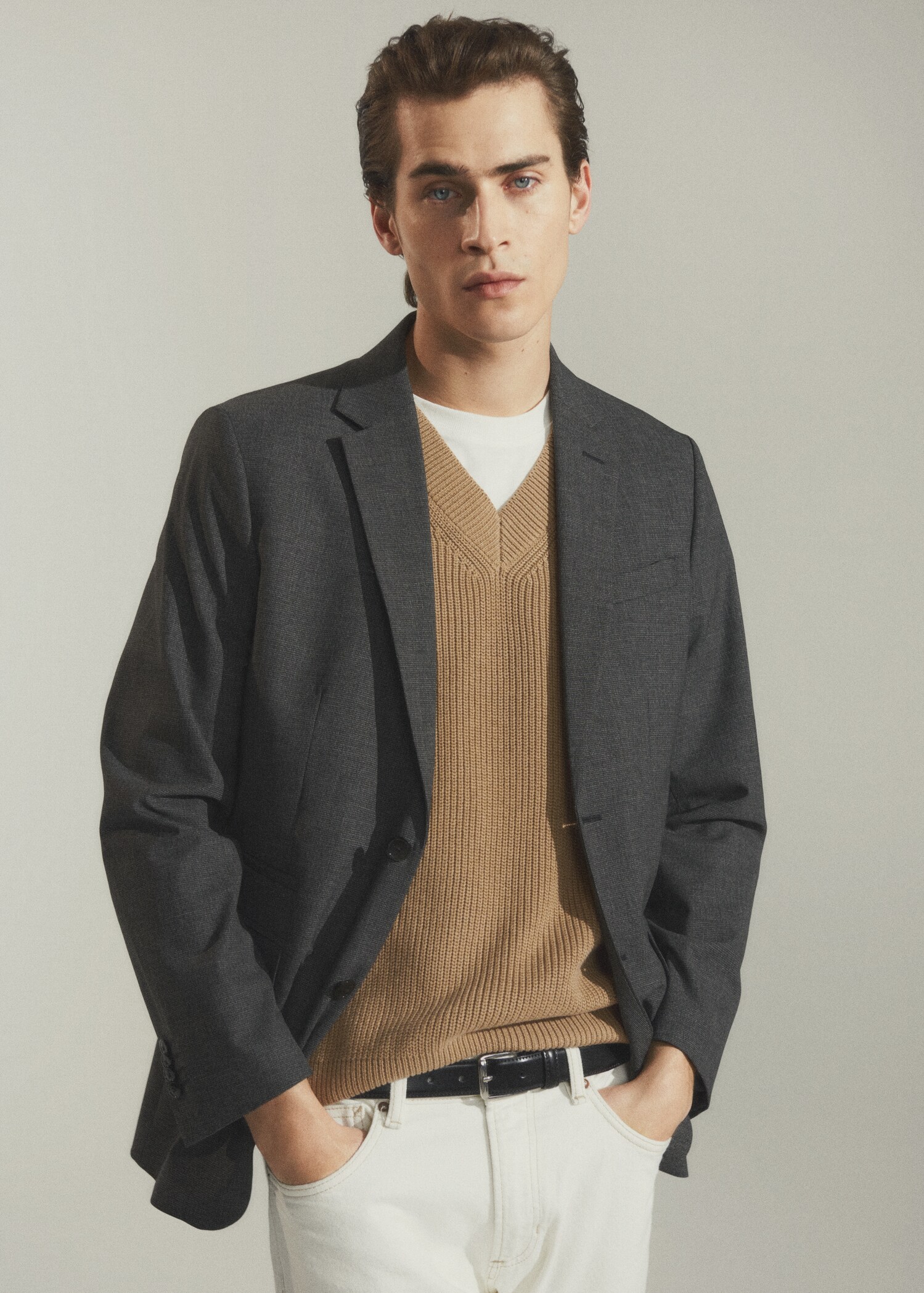 Slim-fit wool suit jacket - Details of the article 5