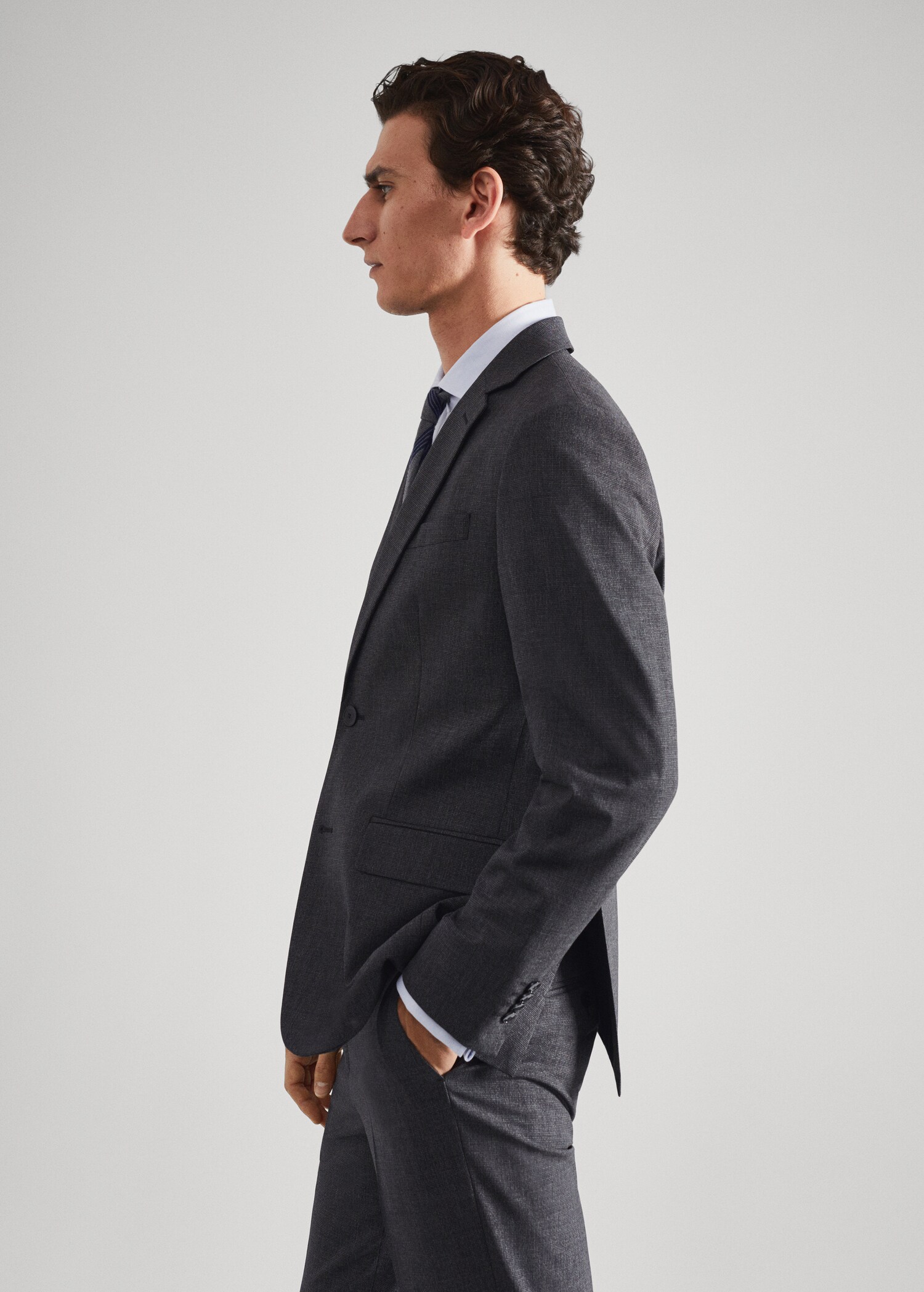 Slim-fit wool suit jacket - Details of the article 6