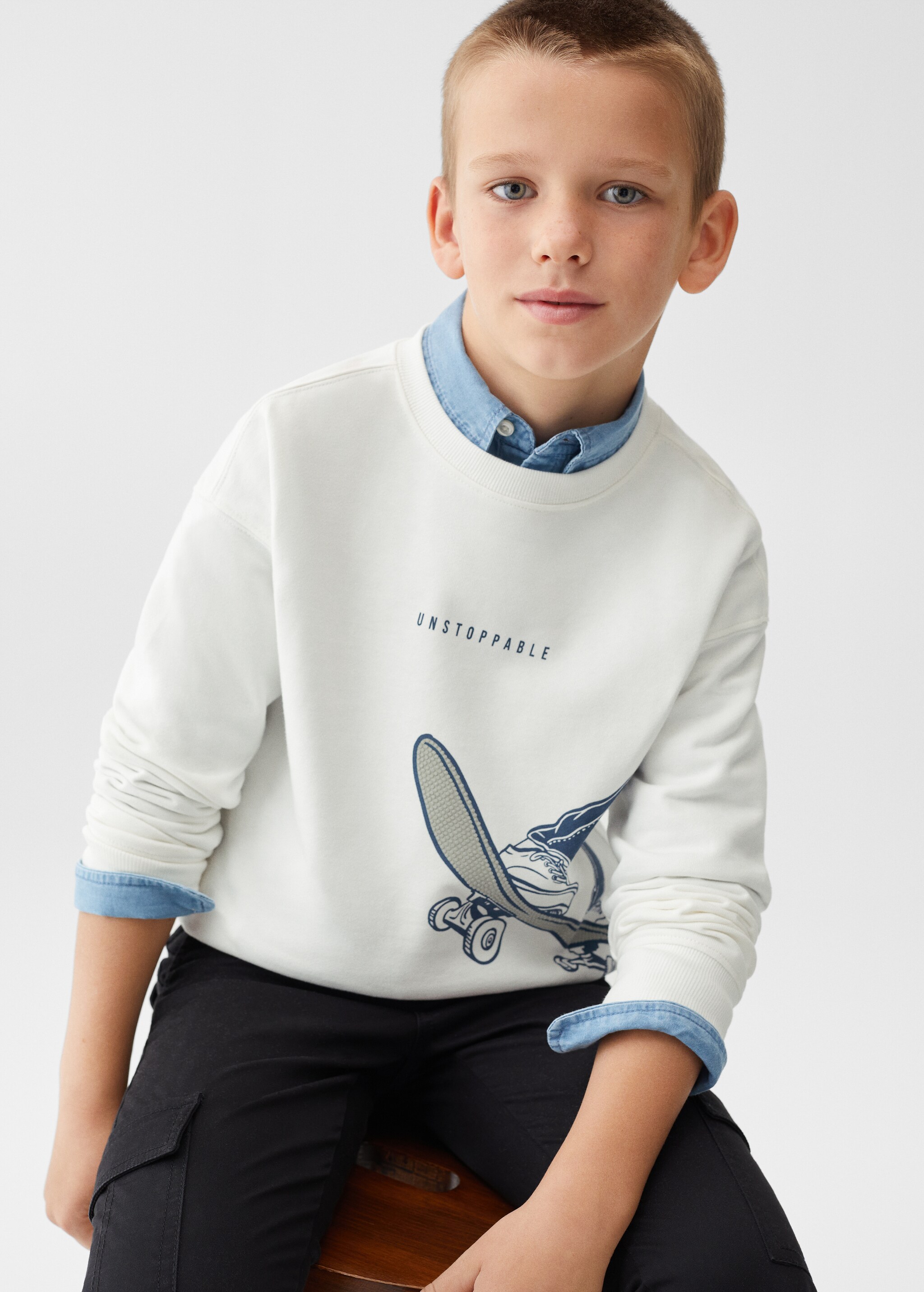 Cotton-blend printed sweatshirt - Details of the article 4