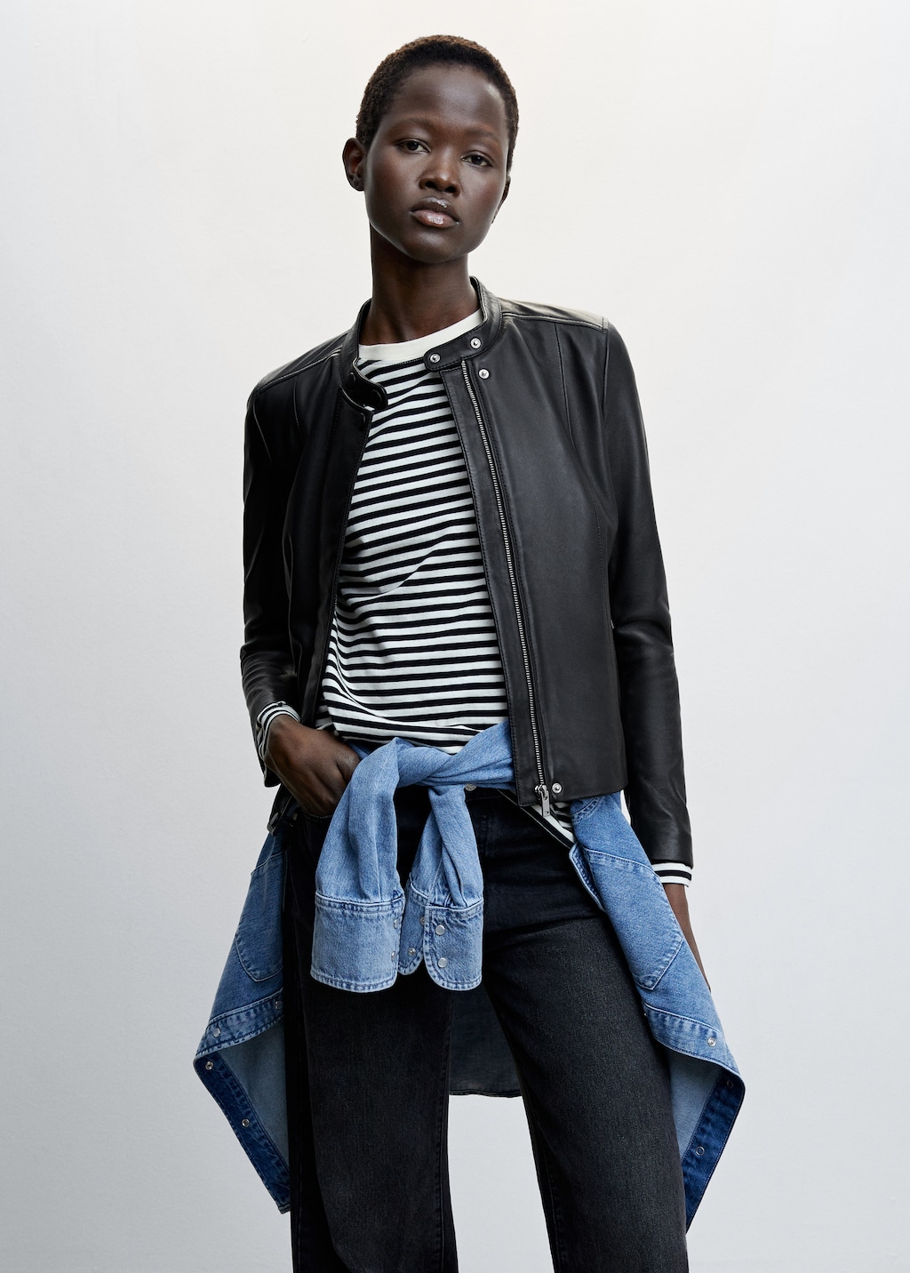Leather biker jacket Women MANGO OUTLET USA