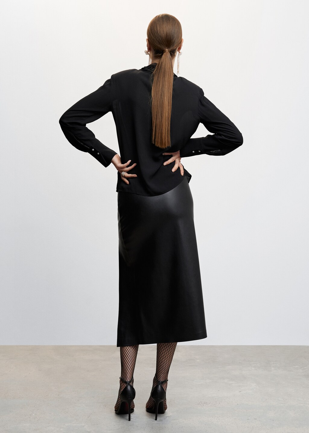 High neck blouse with jewel buttons - Women | MANGO OUTLET USA High neck blouse with jewel buttons - Women | MANGO OUTLET USA
