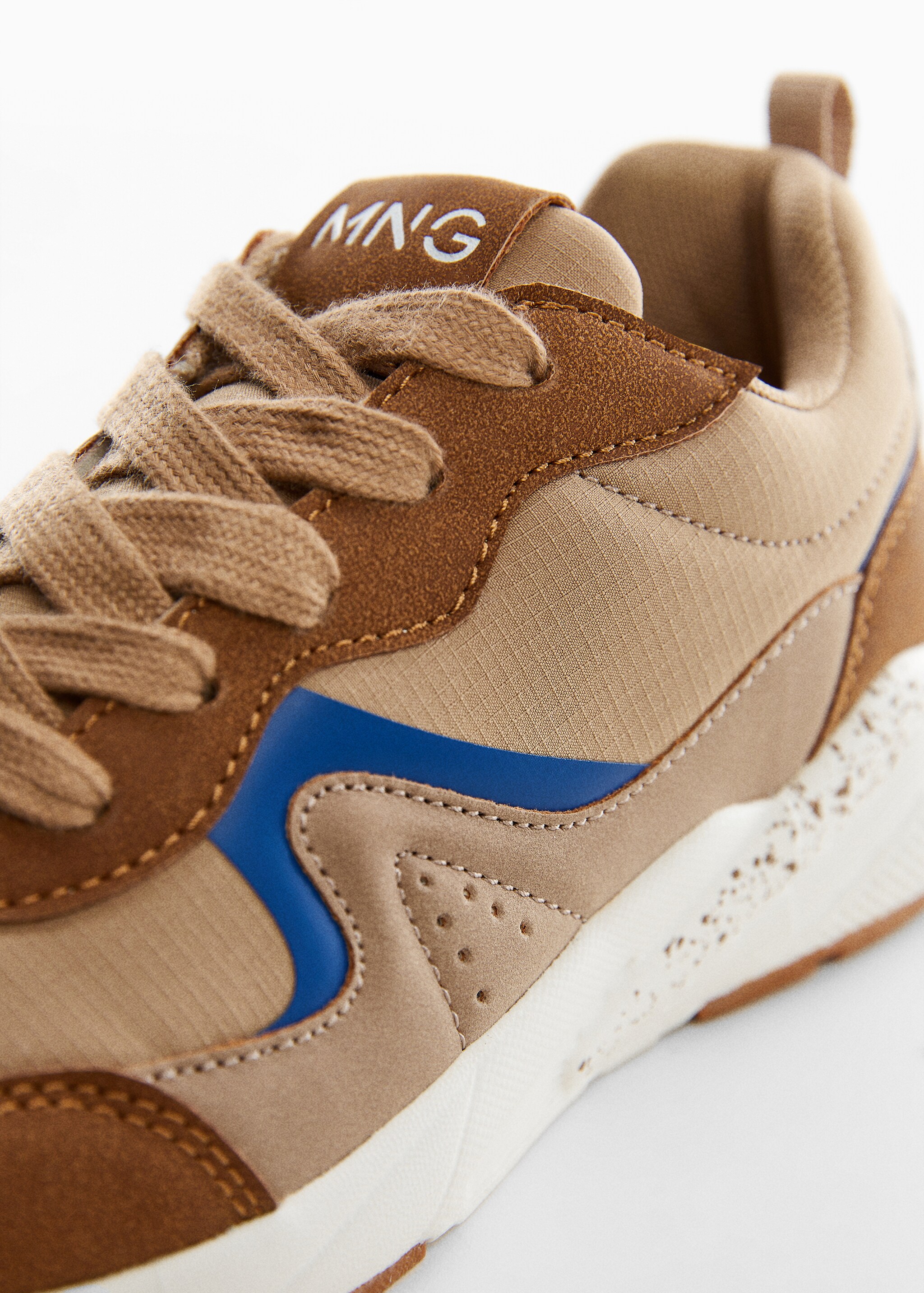 Lace-up mixed sneakers - Details of the article 1