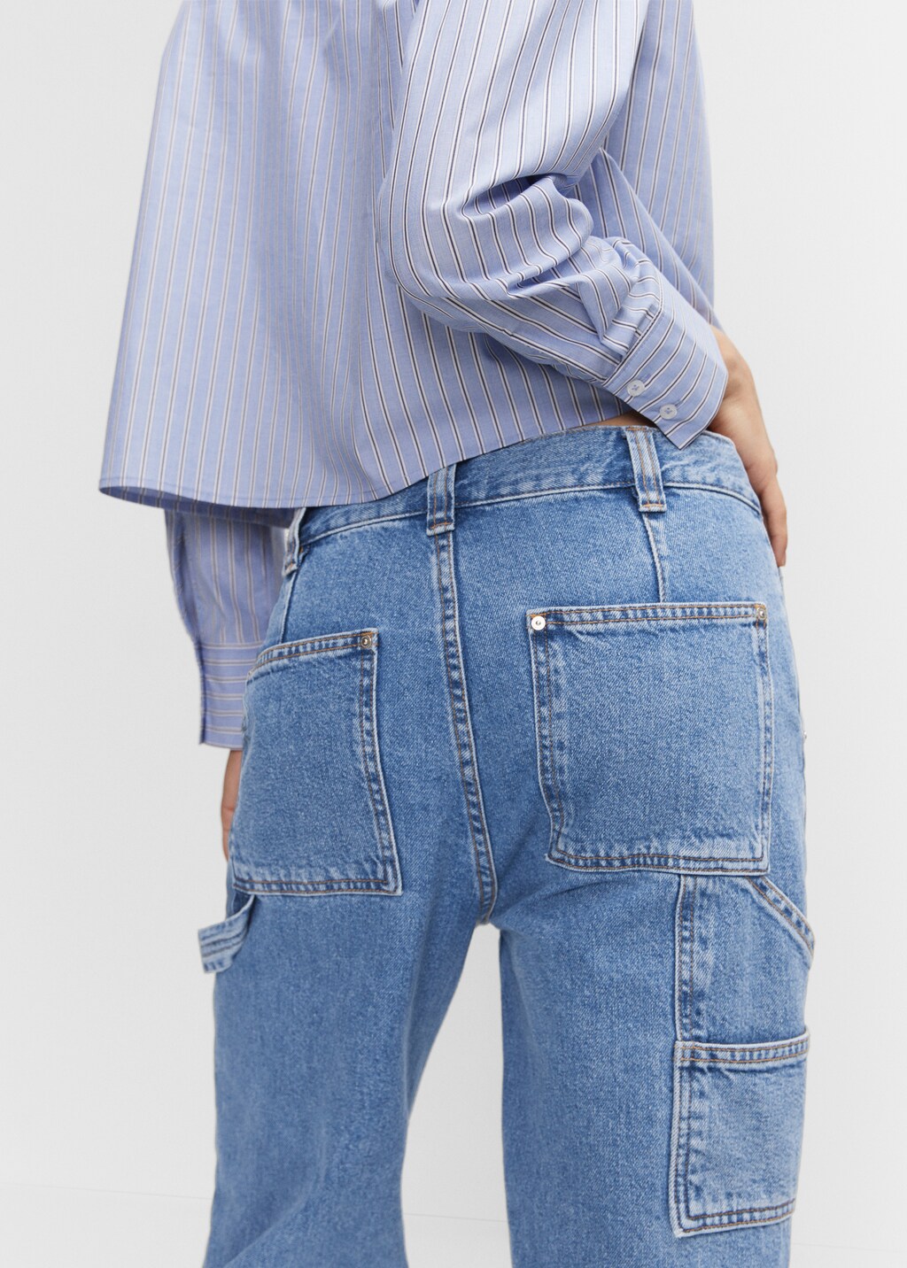Carpenter cargo jeans - Women | MANGO OUTLET USA