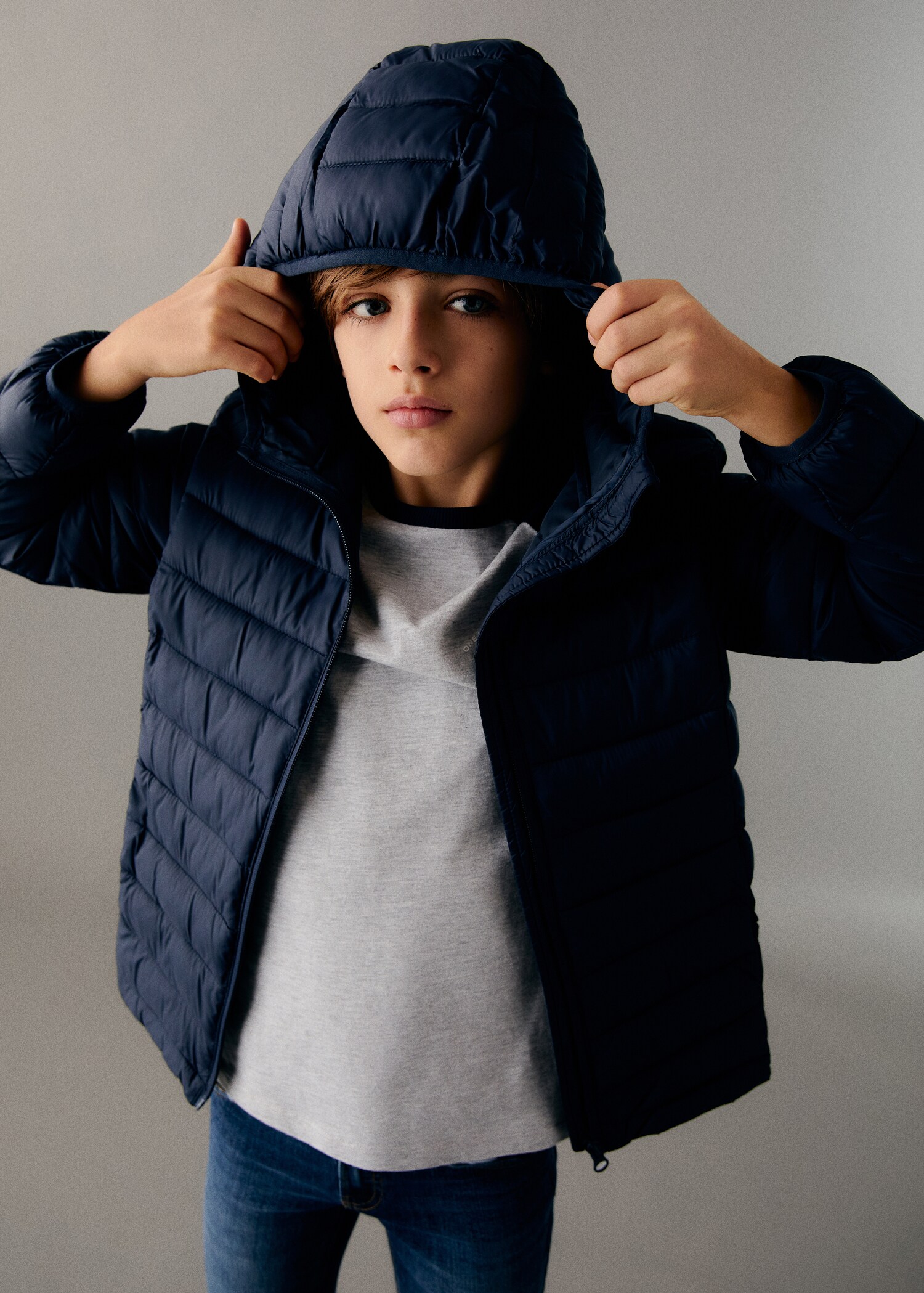 Side-zip quilted coat - Medium plane