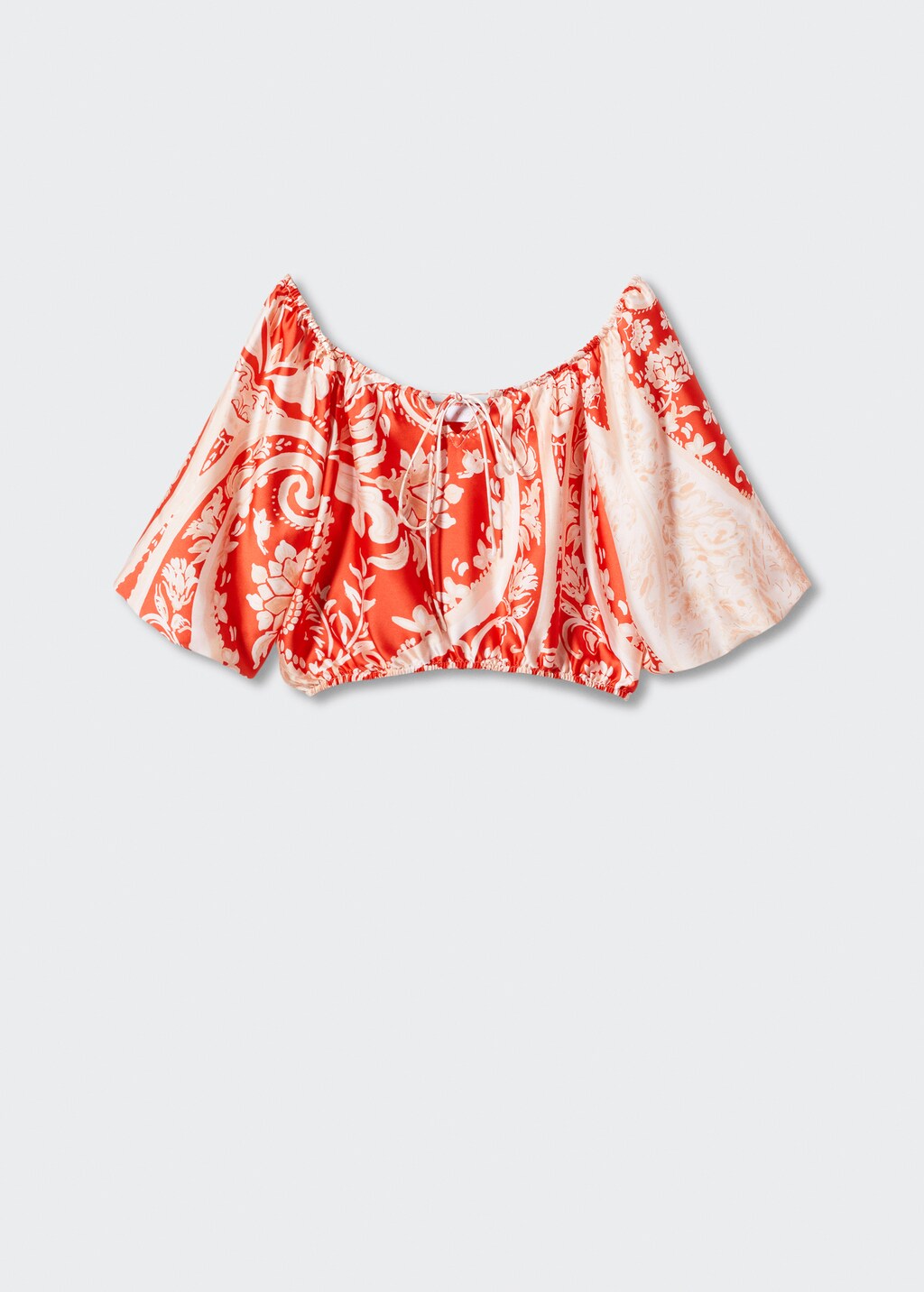 Printed puff sleeve blouse - Women | MANGO OUTLET USA