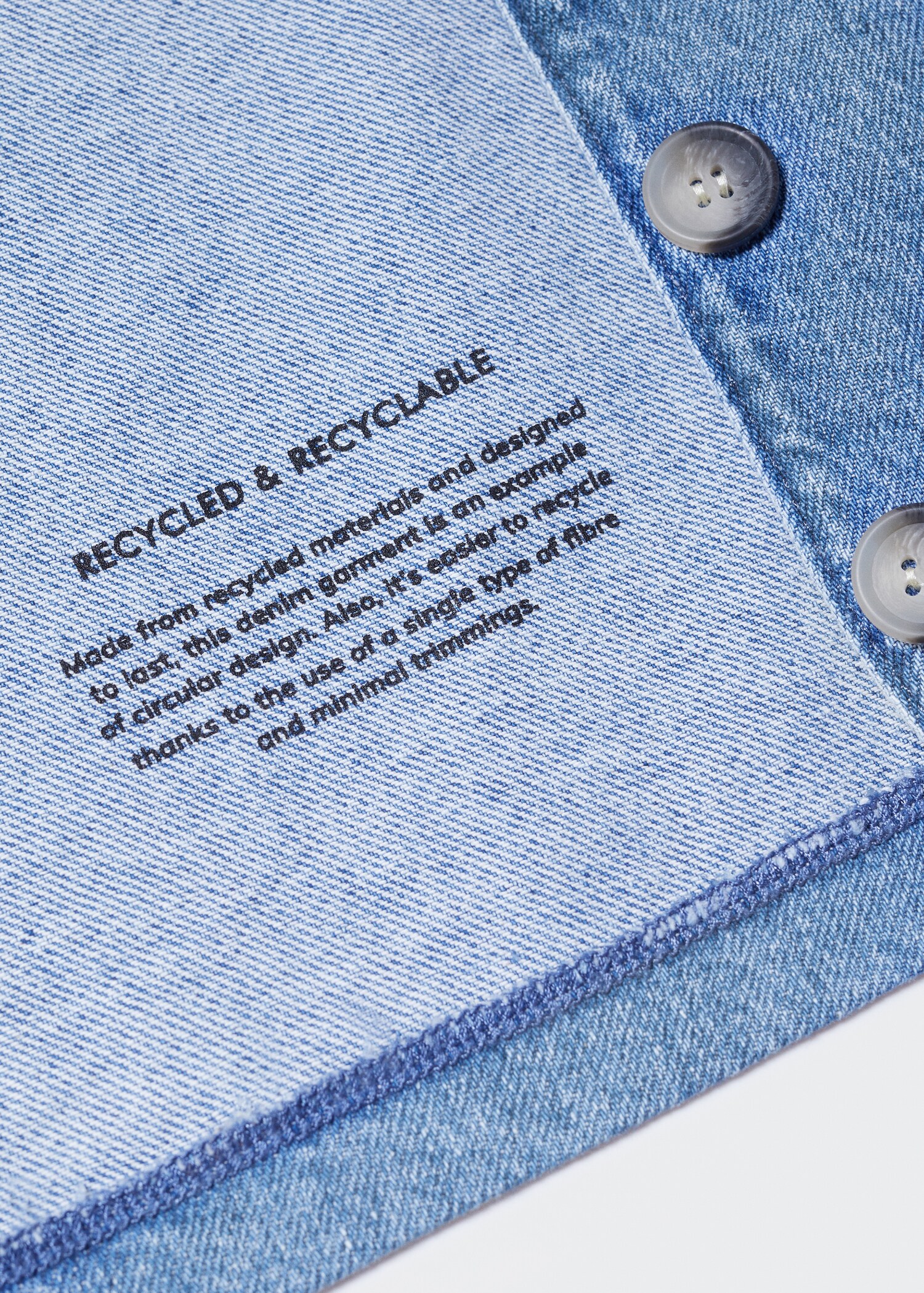 Denim gilet with seams - Details of the article 0