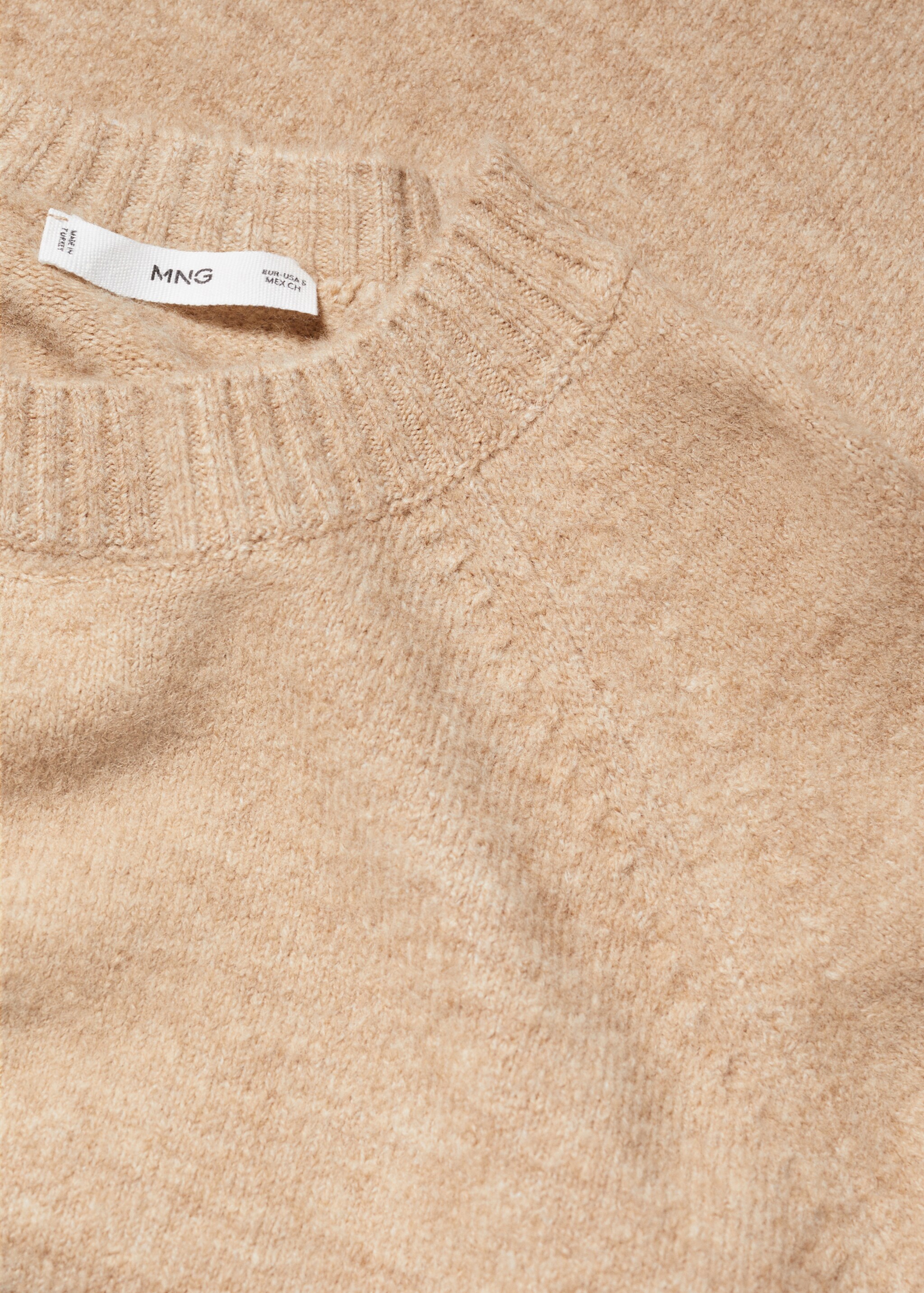 Oversize knit sweater - Details of the article 8, Beige. Ref: 47053774-00.