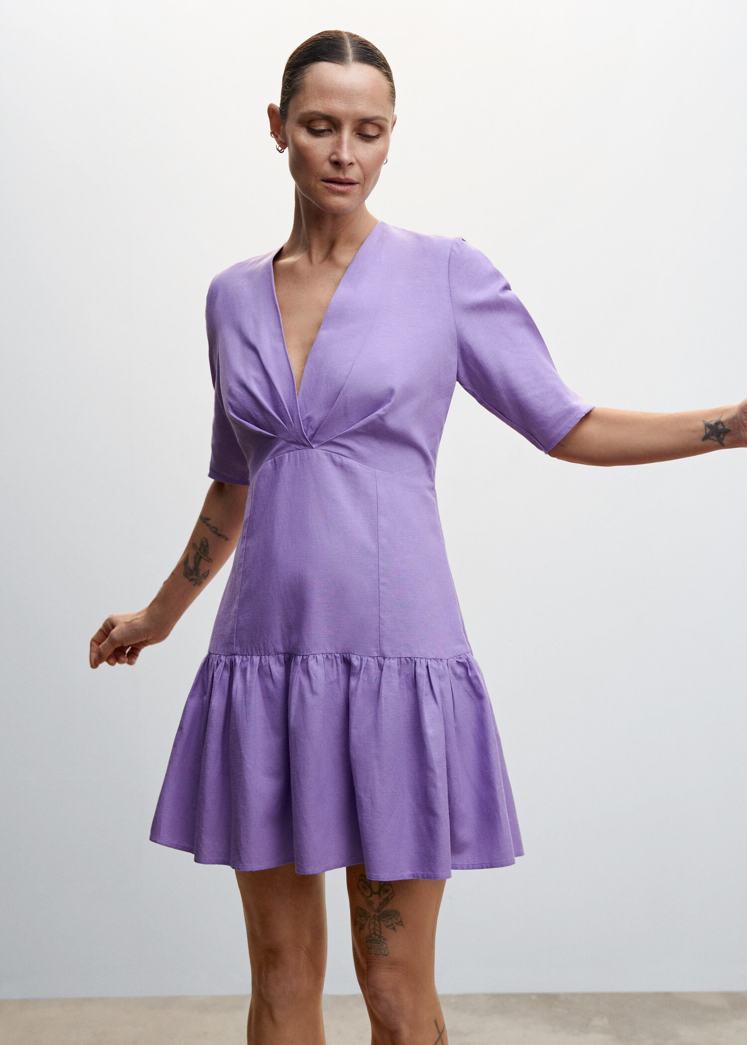 Fluted hem dress - Medium plane