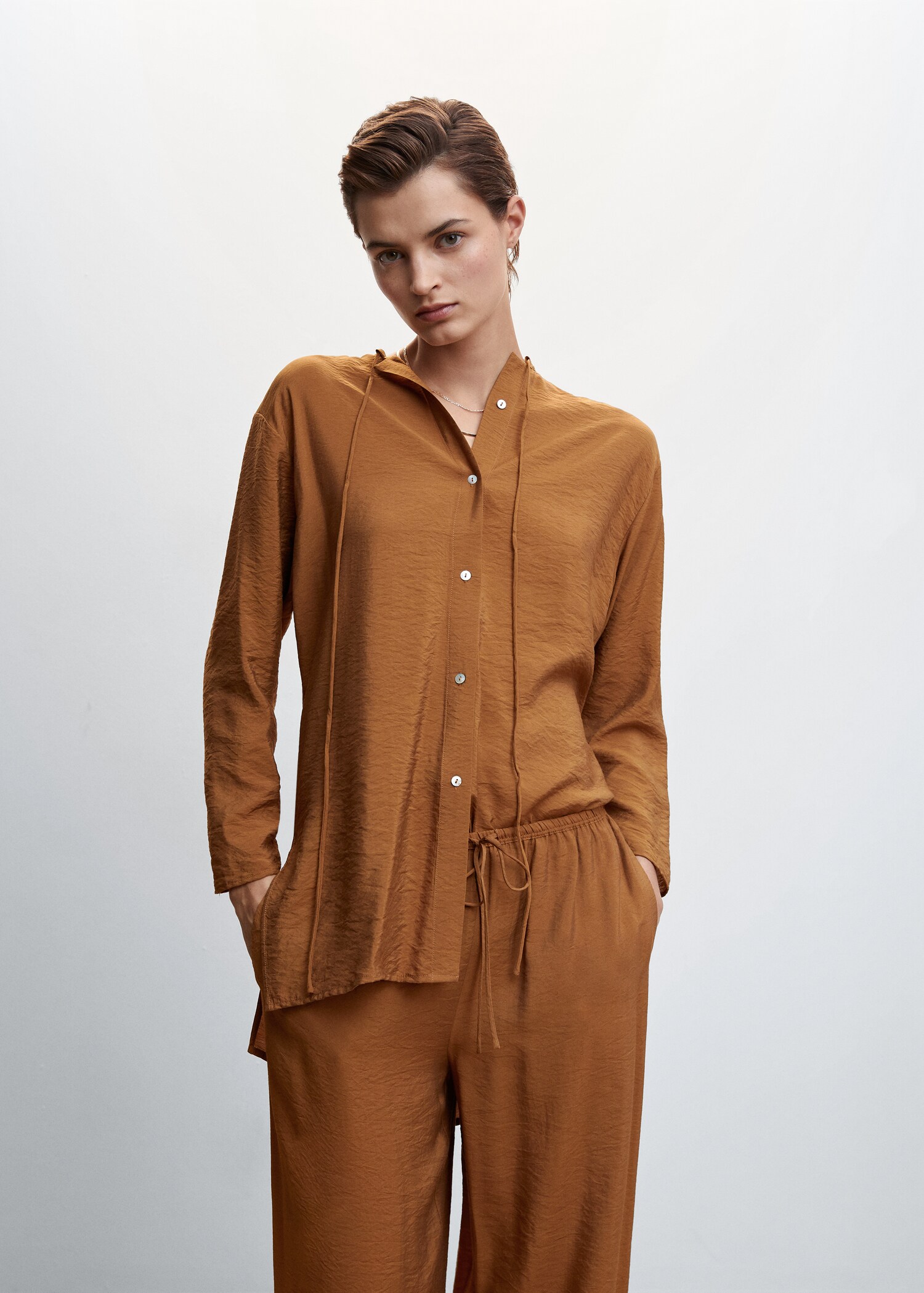 Satin palazzo pants - Details of the article 1