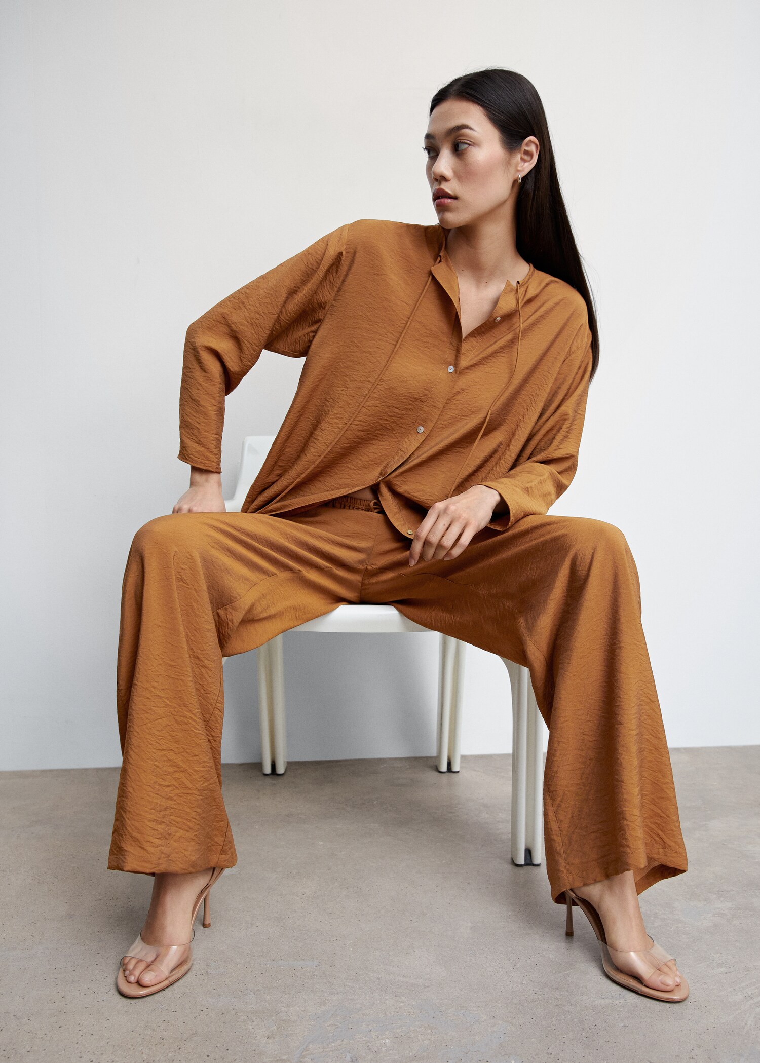 Satin palazzo pants - Details of the article 2