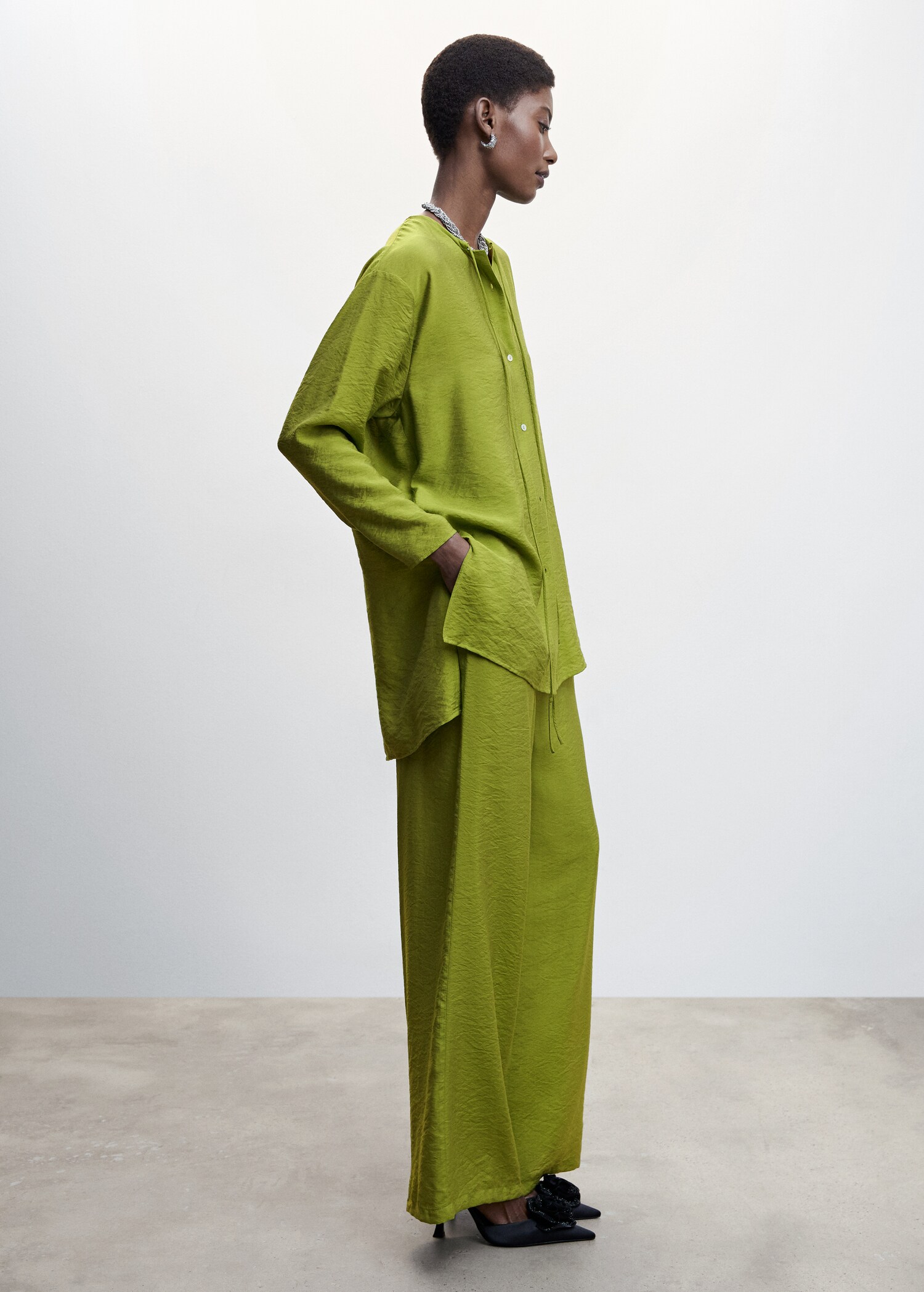 Satin palazzo pants - Details of the article 2