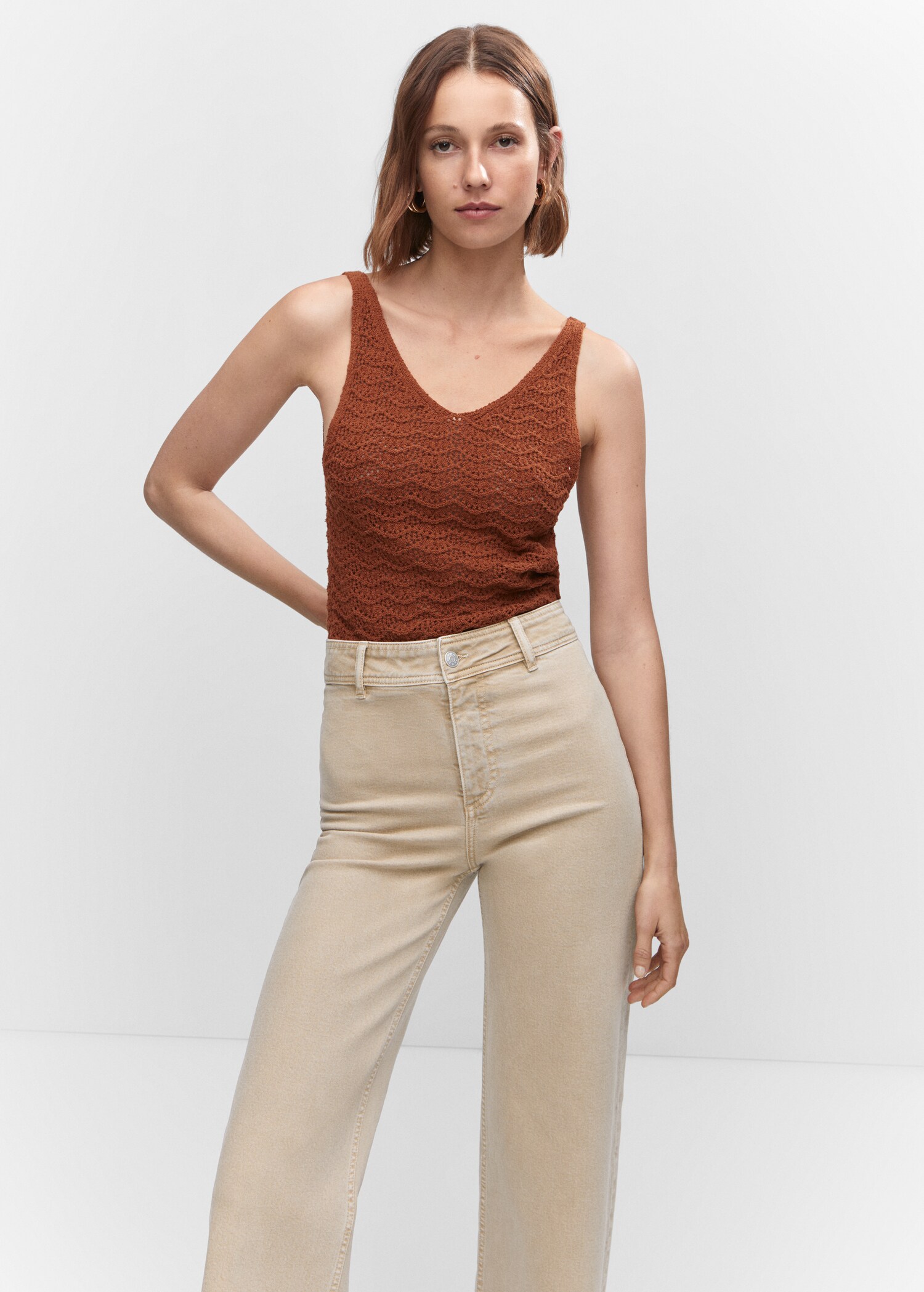 Jeans culotte high waist - Medium plane