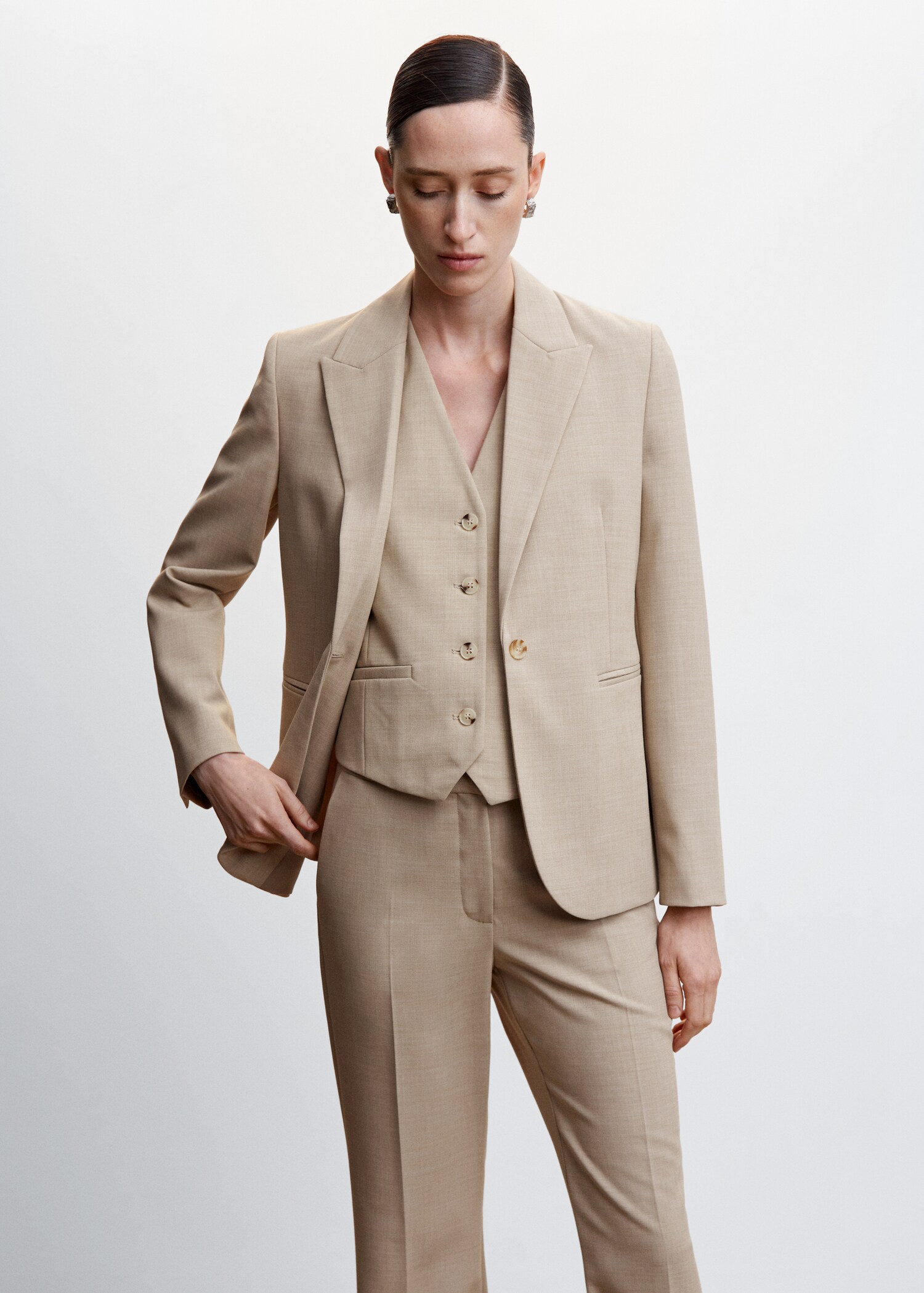 Suit blazer with buttons  - Medium plane