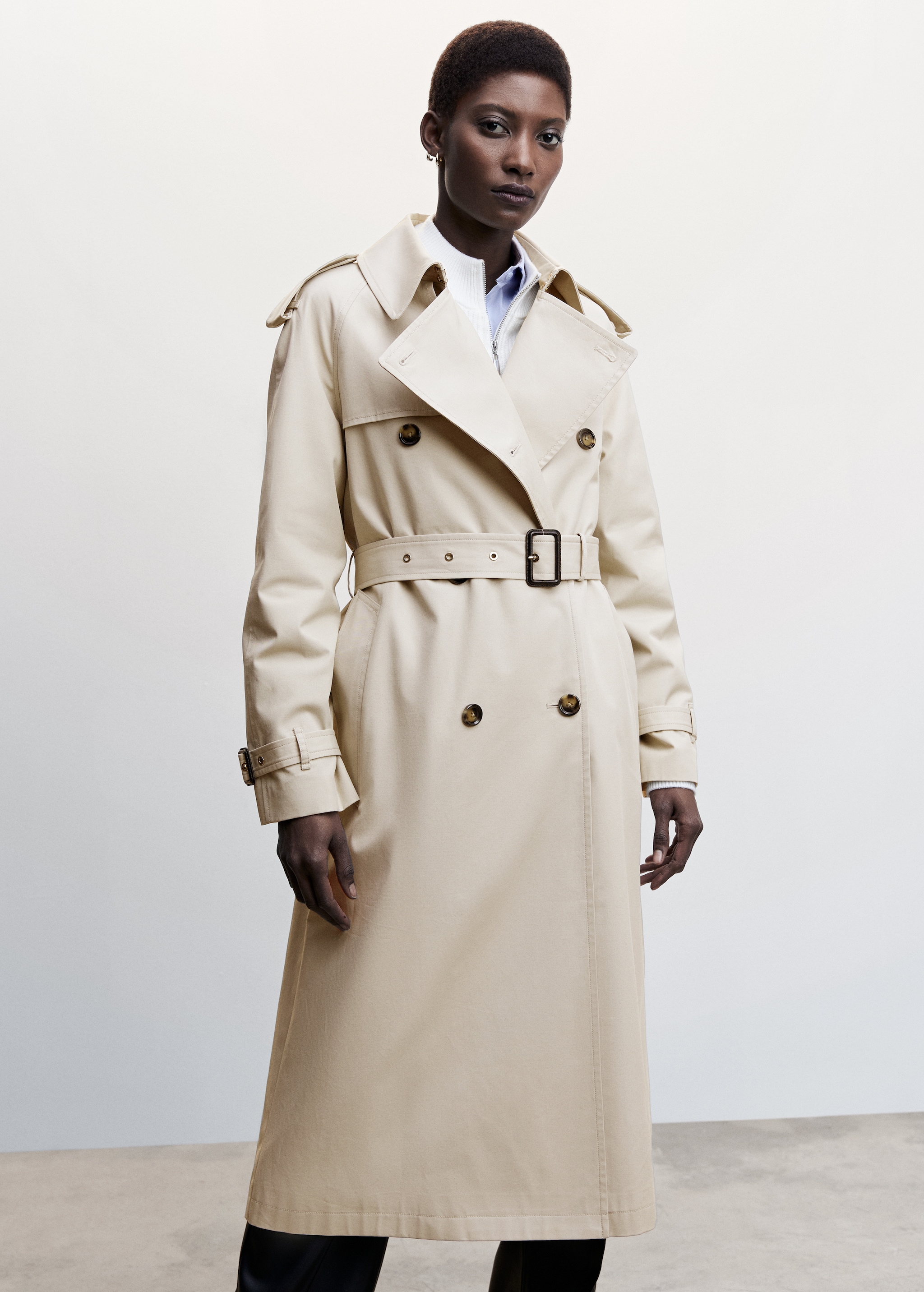 Polana Mango Trenchcoat Damen Midi Mantel Beige Damen Mango Mango