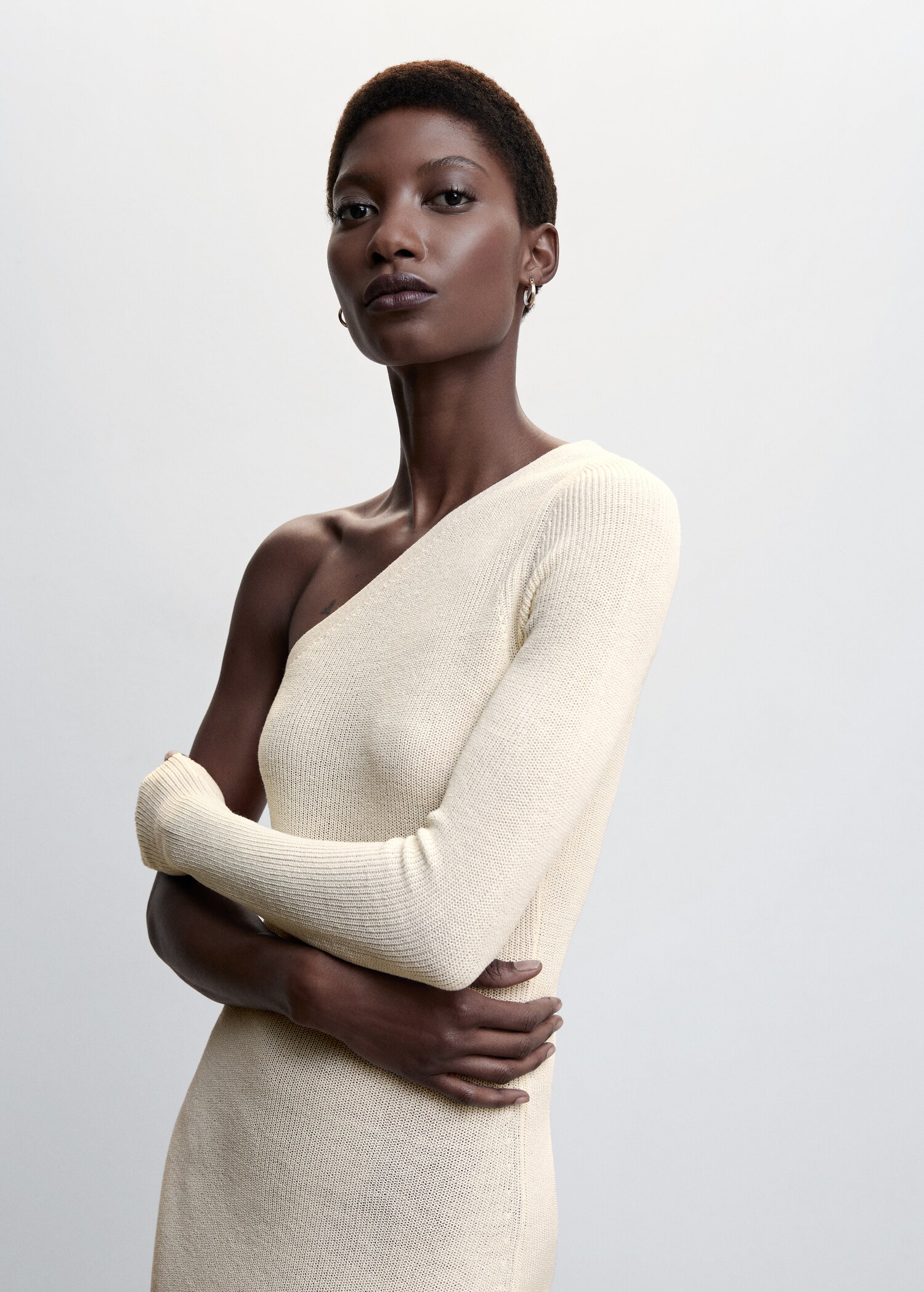 Asymmetrical knit dress - Details of the article 1