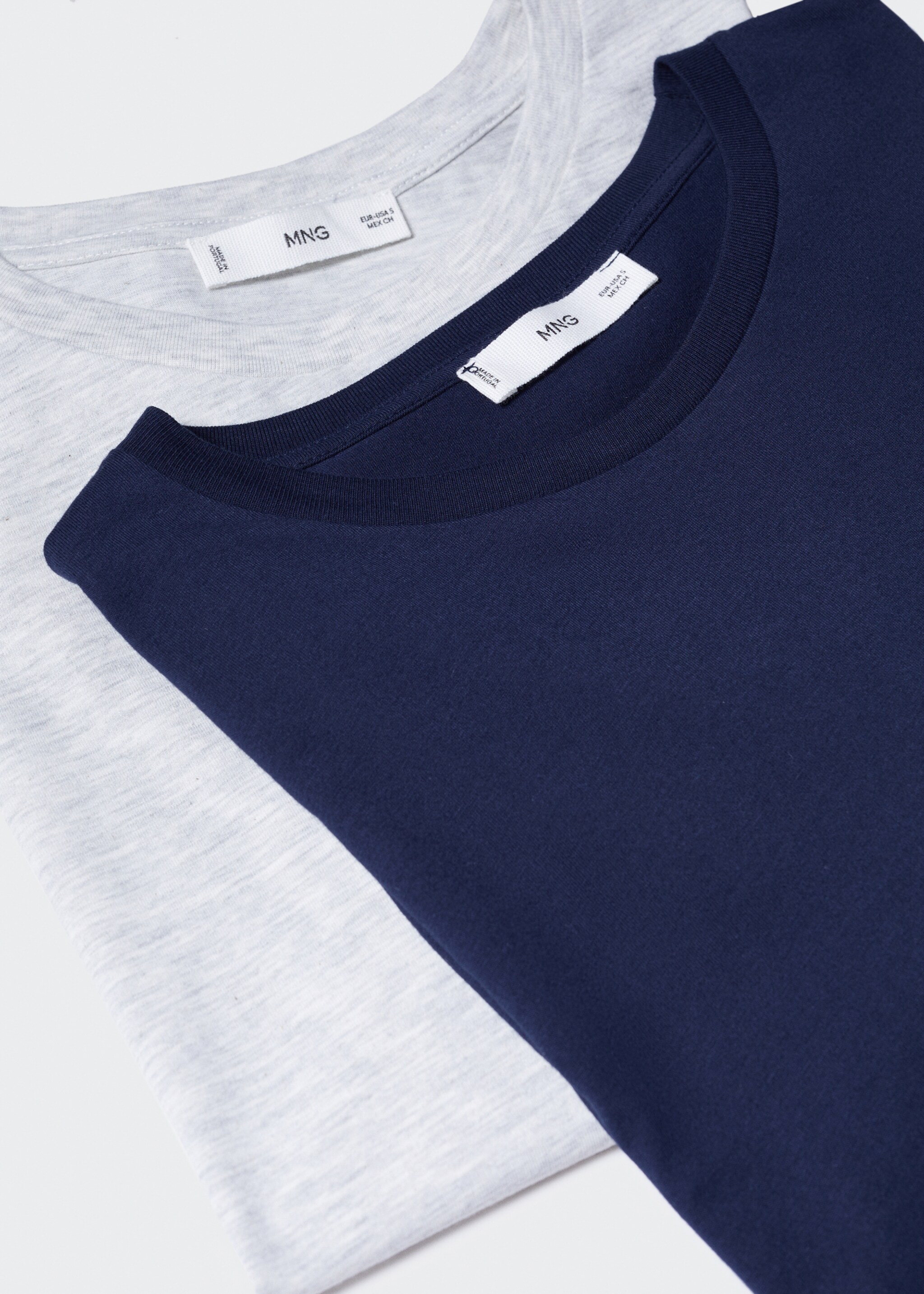 2 pack cotton t-shirt - Details of the article 0, Light Heather Grey. Ref: 47054044-00.