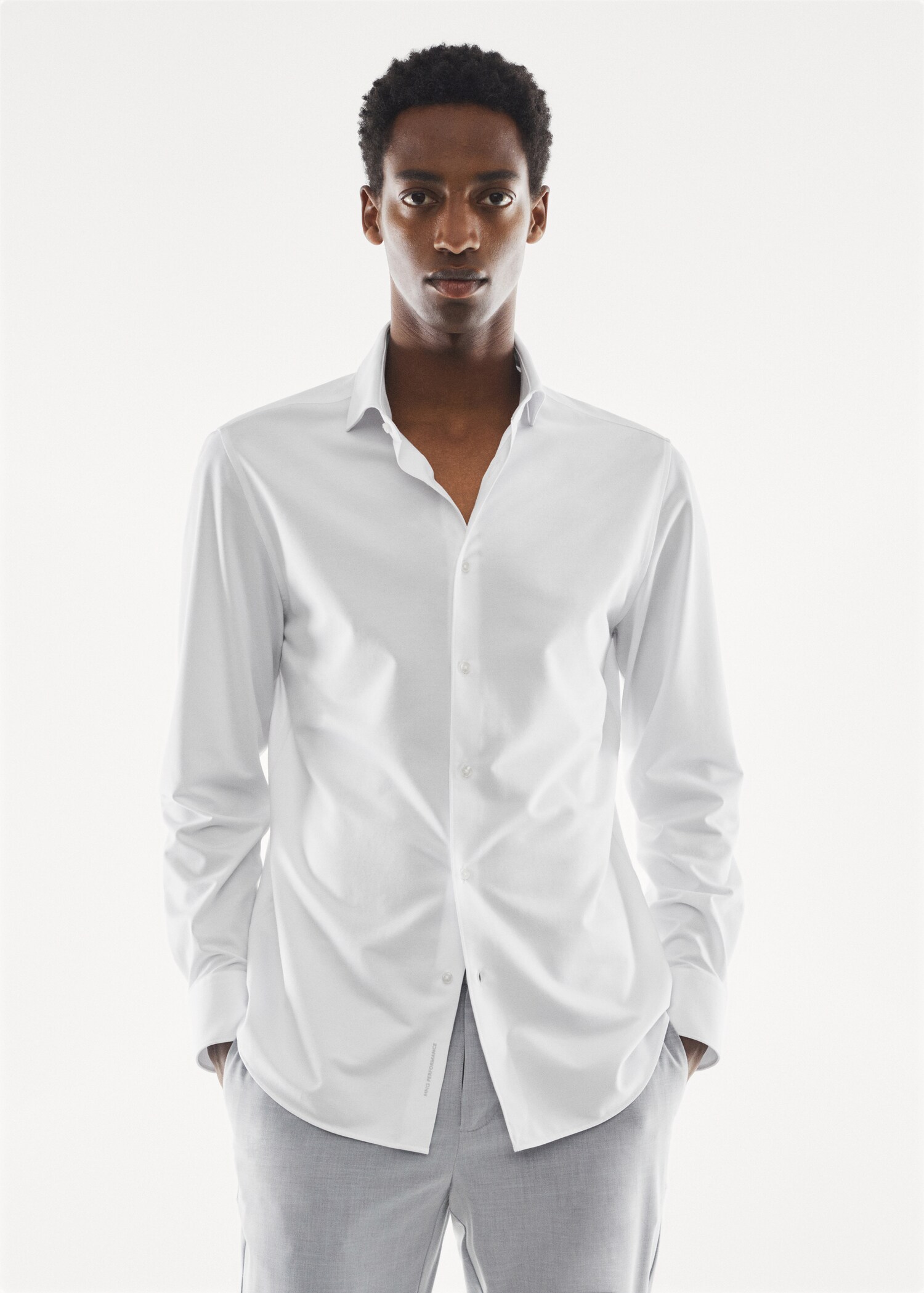 Stretch slim-fit shirt - Medium plane