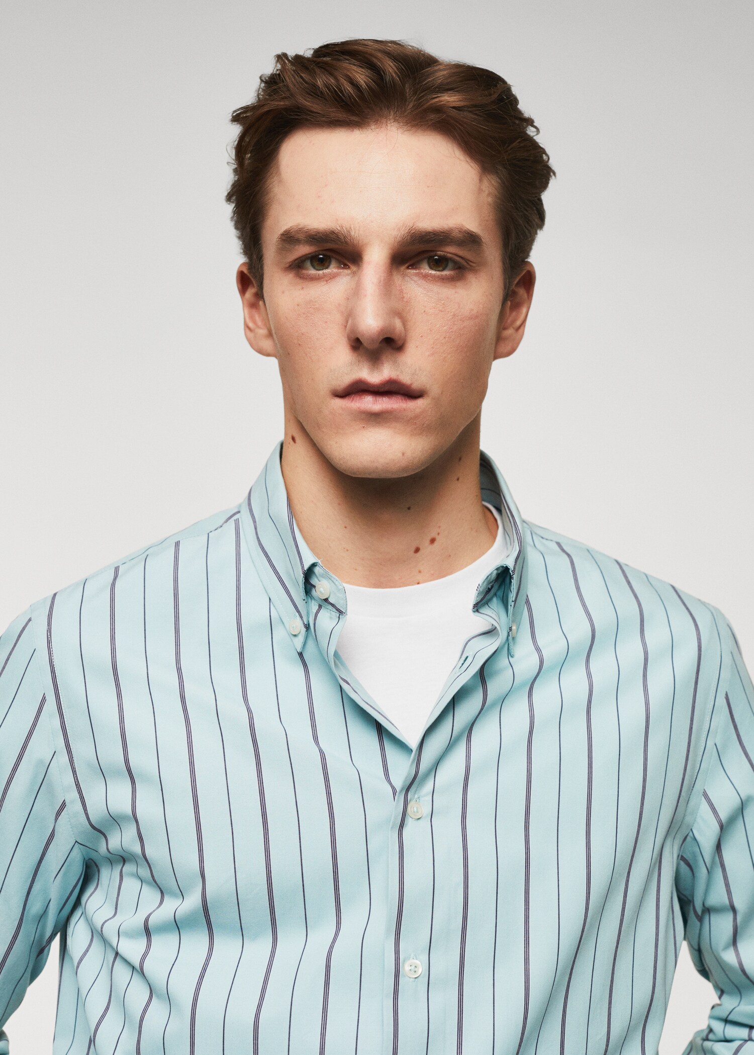 Camisa slim fit cotó ratlles - Detall de l'article 1