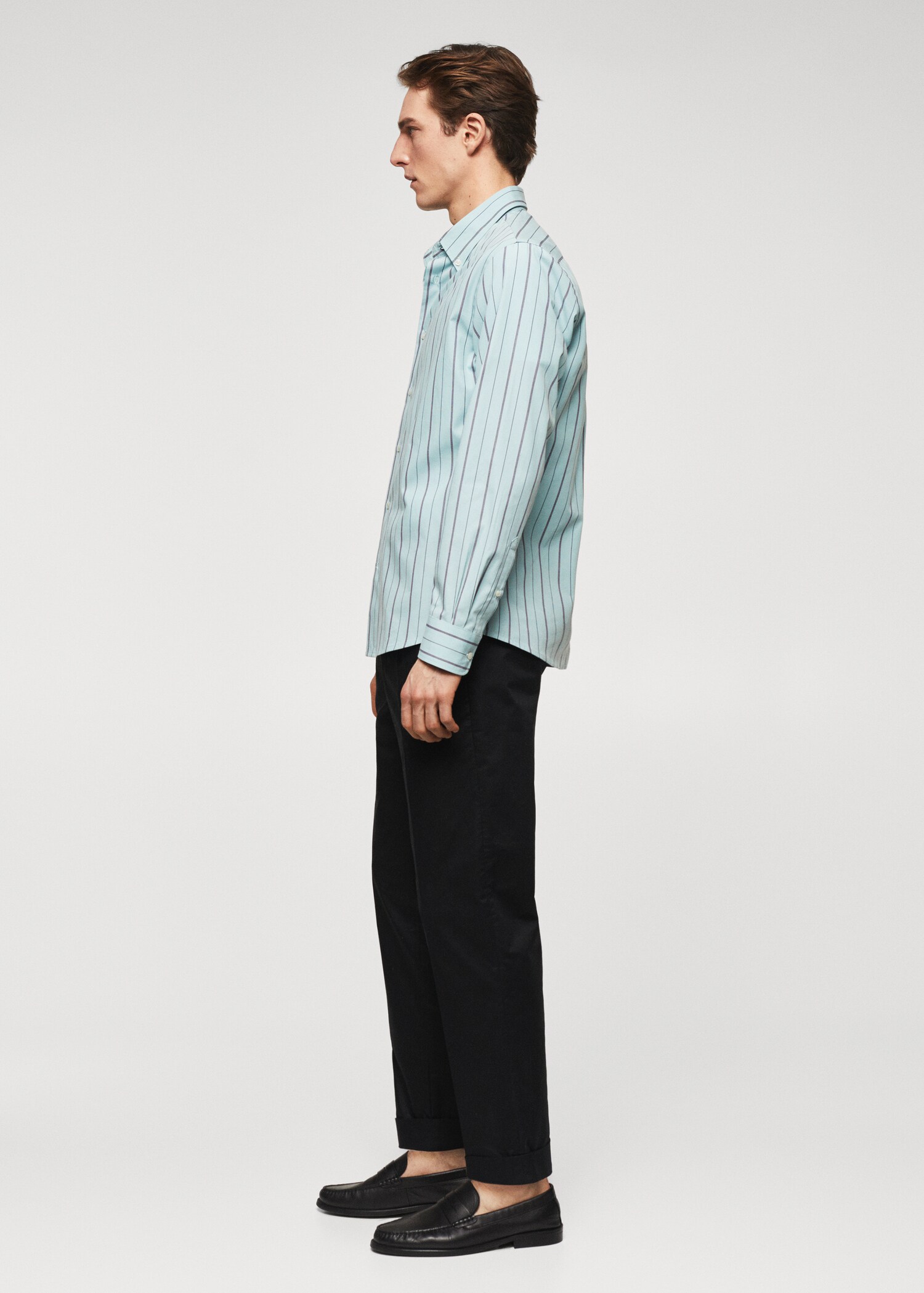 Camisa slim fit cotó ratlles - Detall de l'article 6