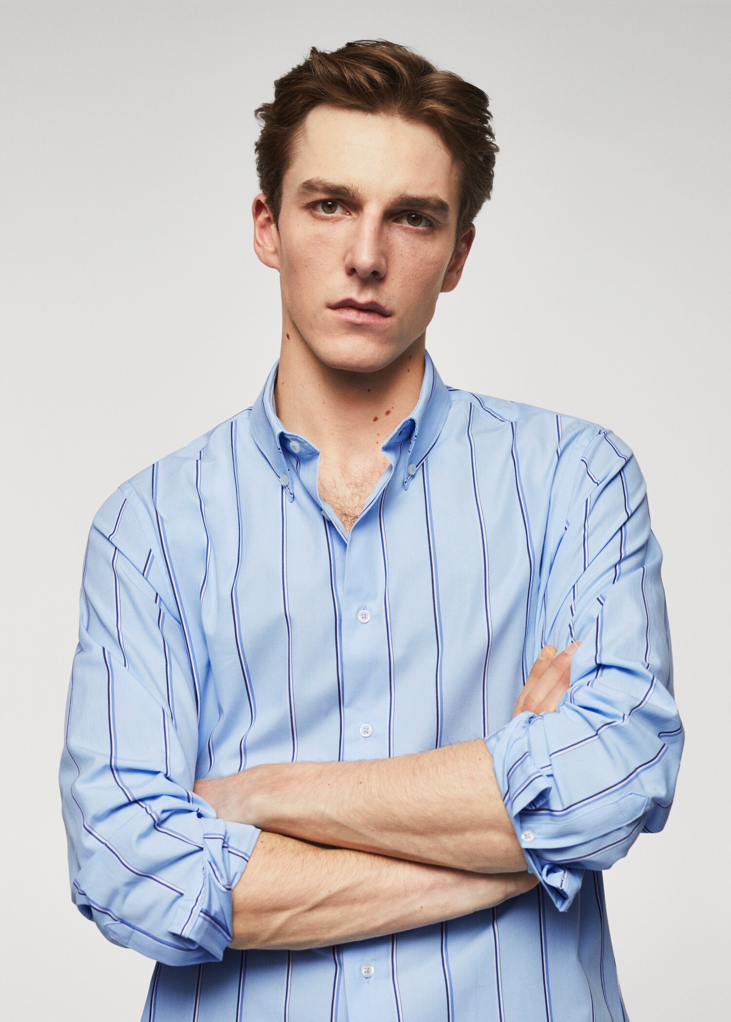 Camisa slim fit cotó ratlles - Detall de l'article 1