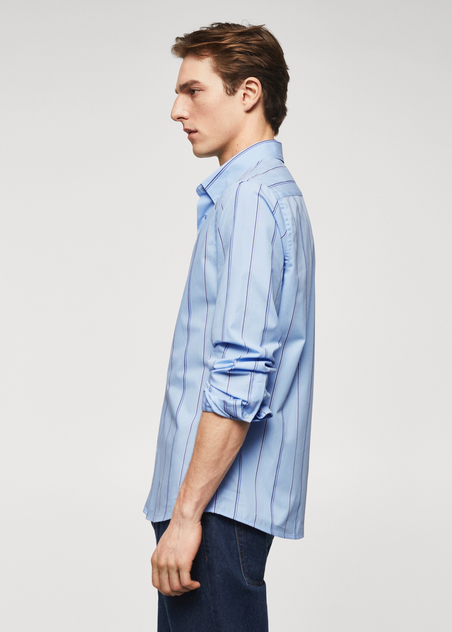 Camisa slim fit cotó ratlles - Detall de l'article 6