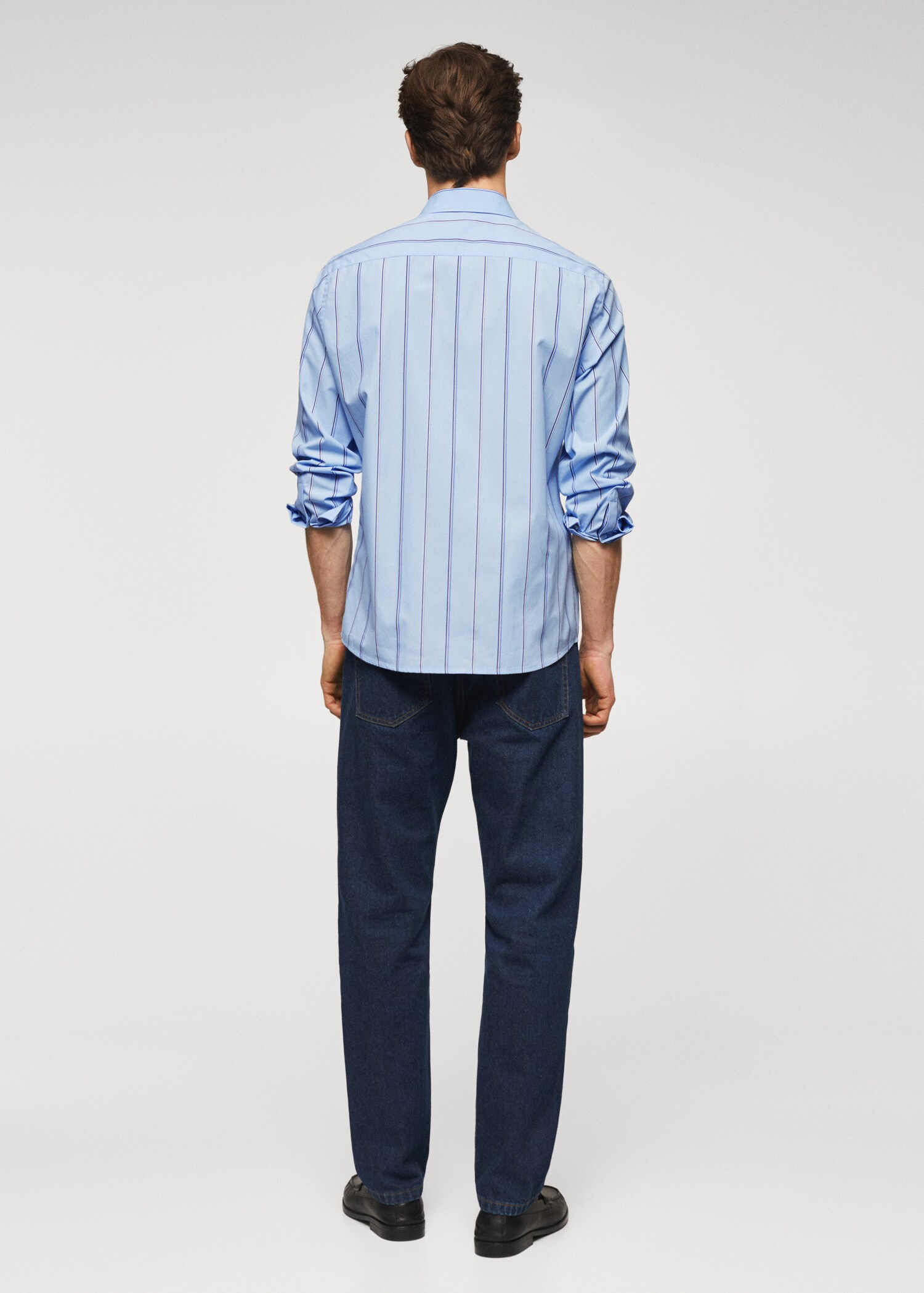 Camisa slim fit cotó ratlles - Revers de l'article