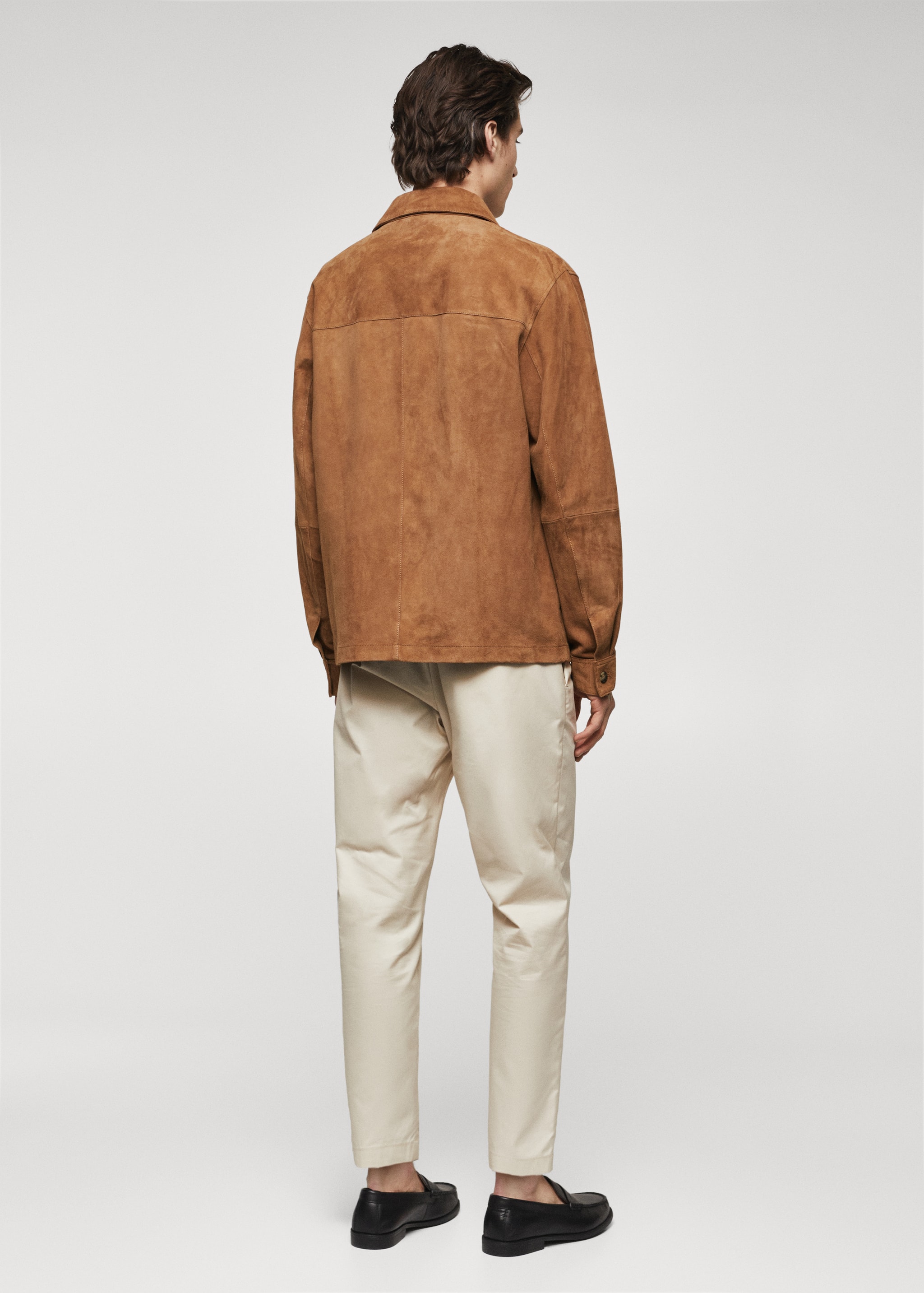 Suede overshirt with pockets - Reverse of the article