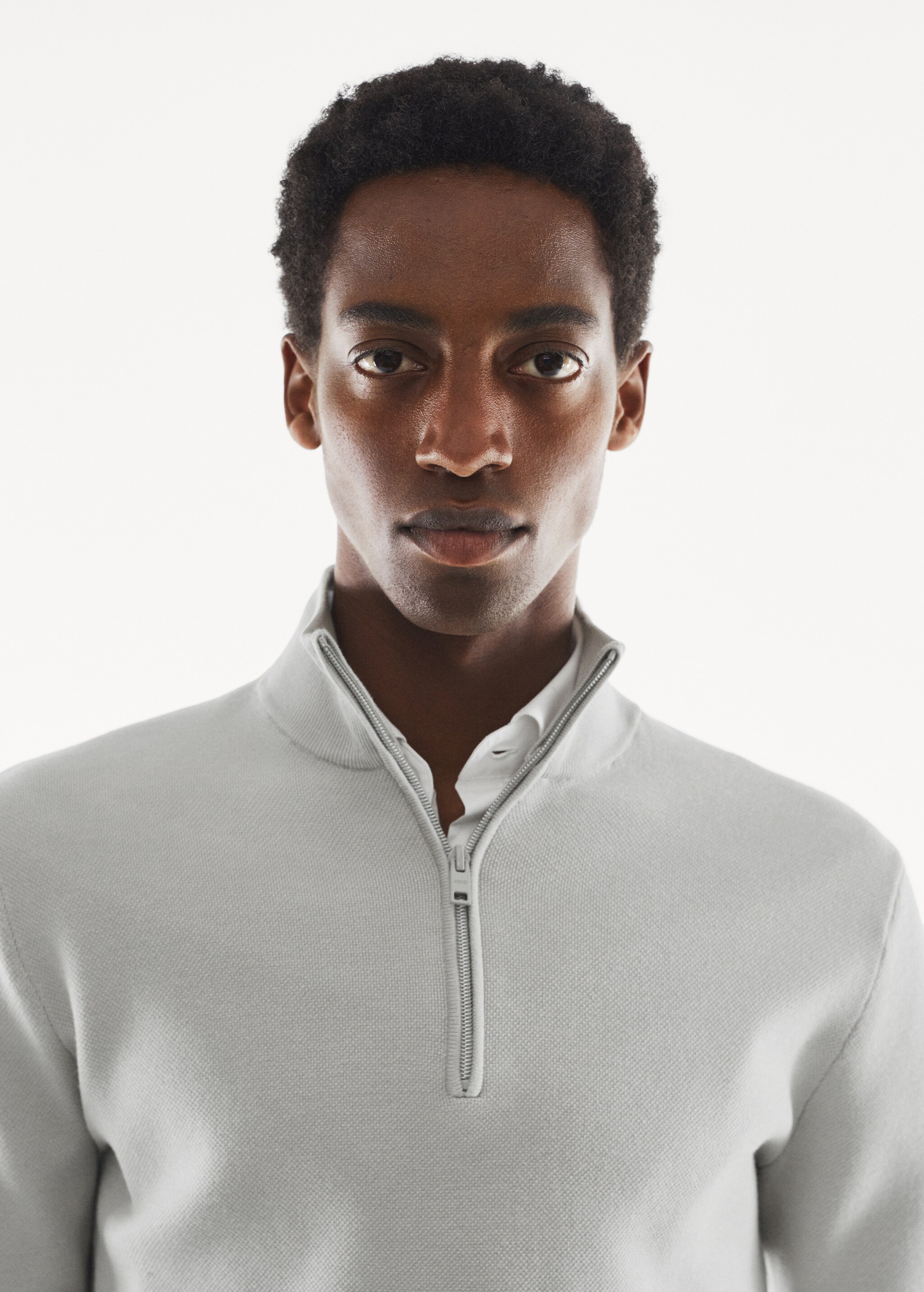 Breathable zip-neck sweater - Details of the article 1
