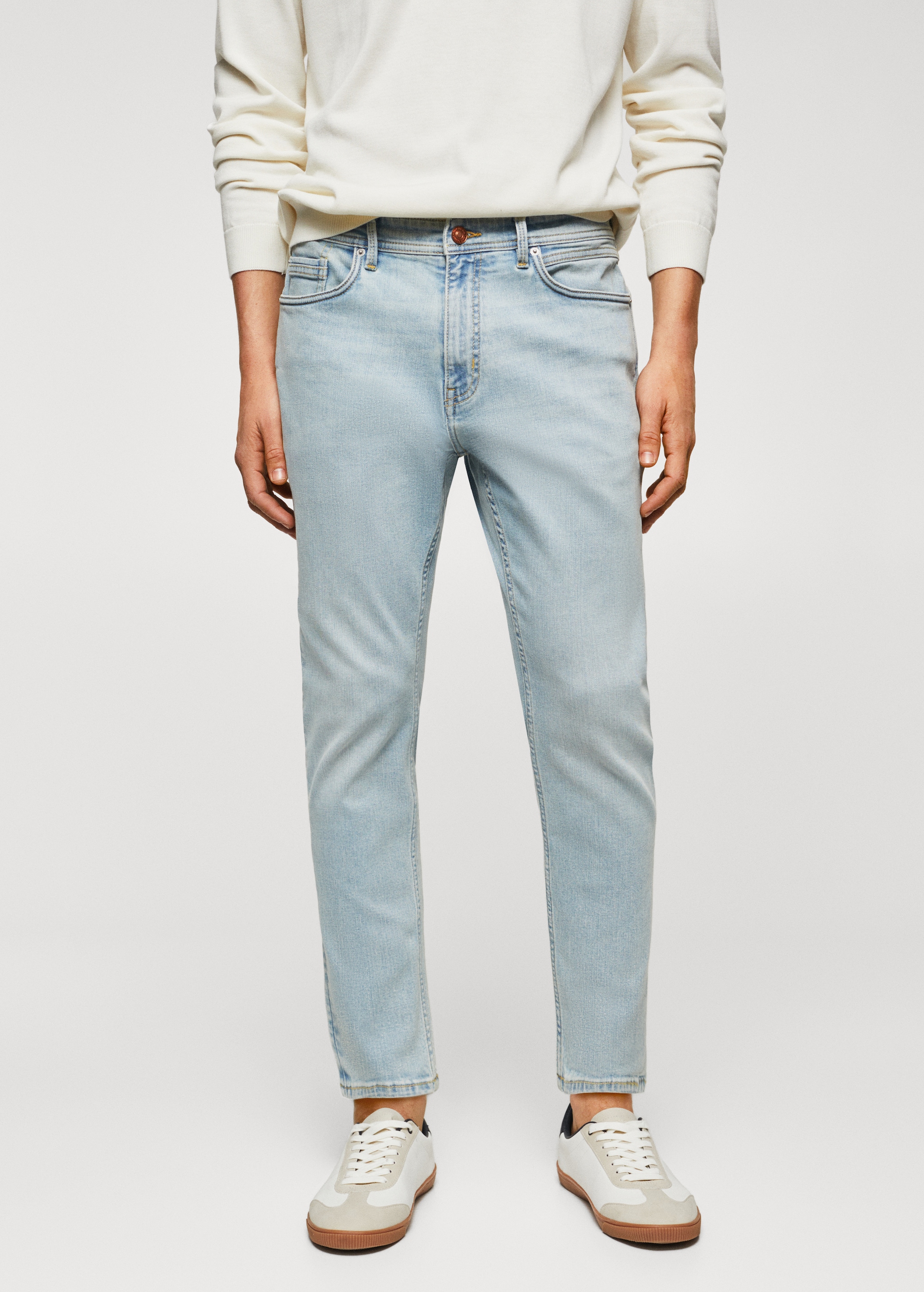 Jean Slim Cropped Homme Fixed Waist Slim Cropped Chino Boohoo