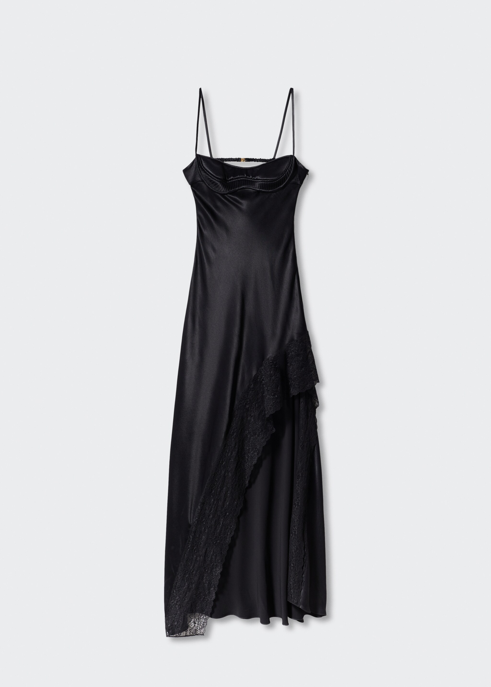 Satin-effect dress with corset neckline  - Article without model