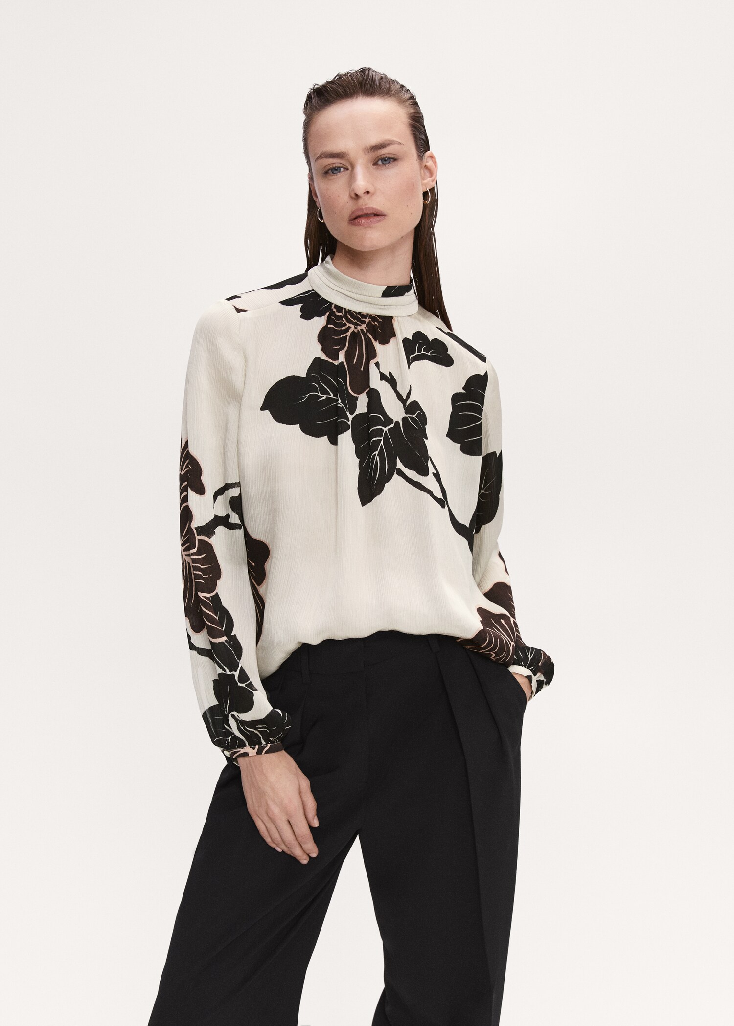 Printed chiffon blouse - Medium plane