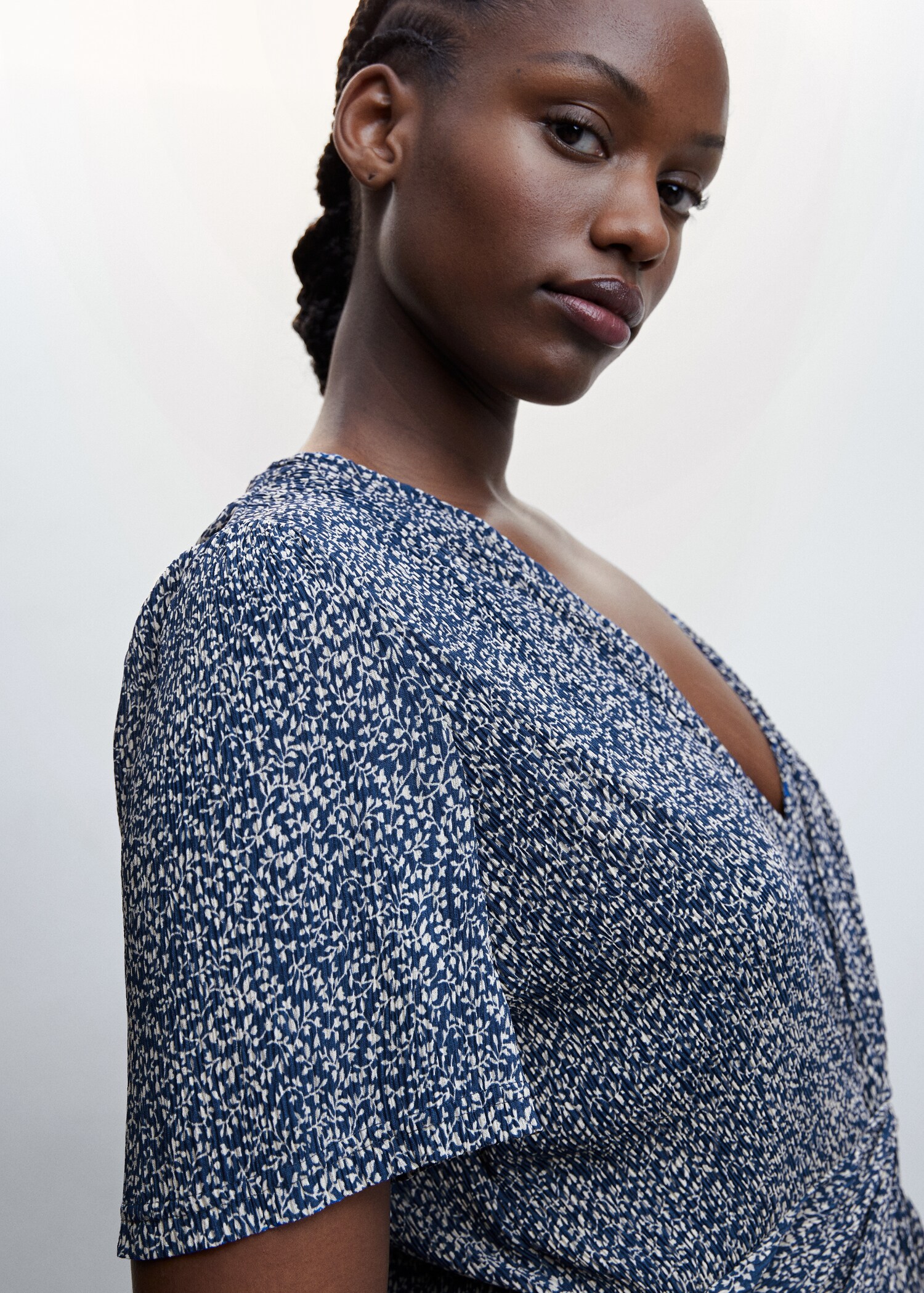 Textured printed dress - Details of the article 4
