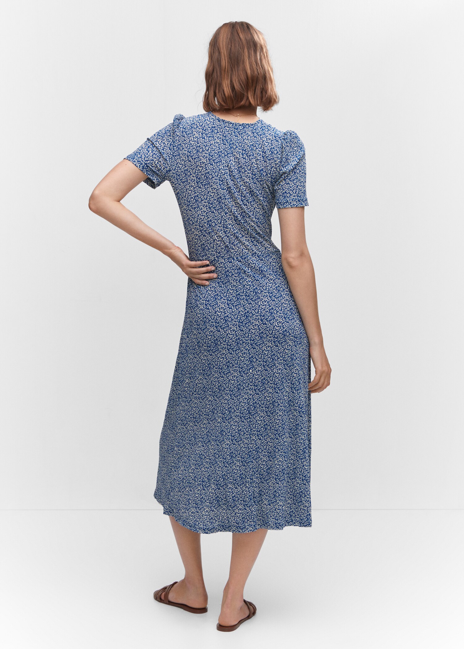 Textured printed dress - Reverse of the article