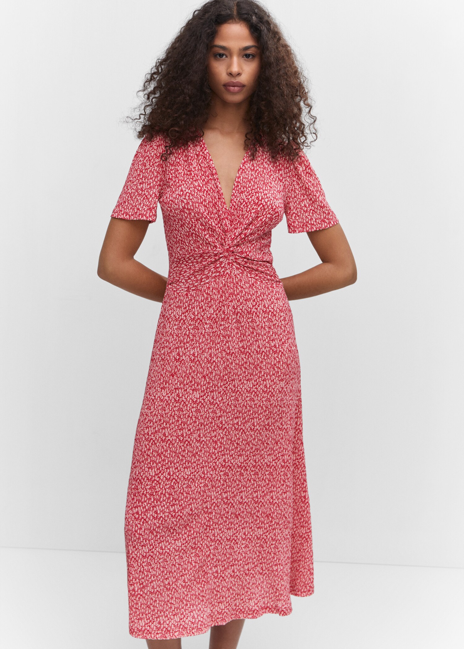 Textured printed dress - Medium plane